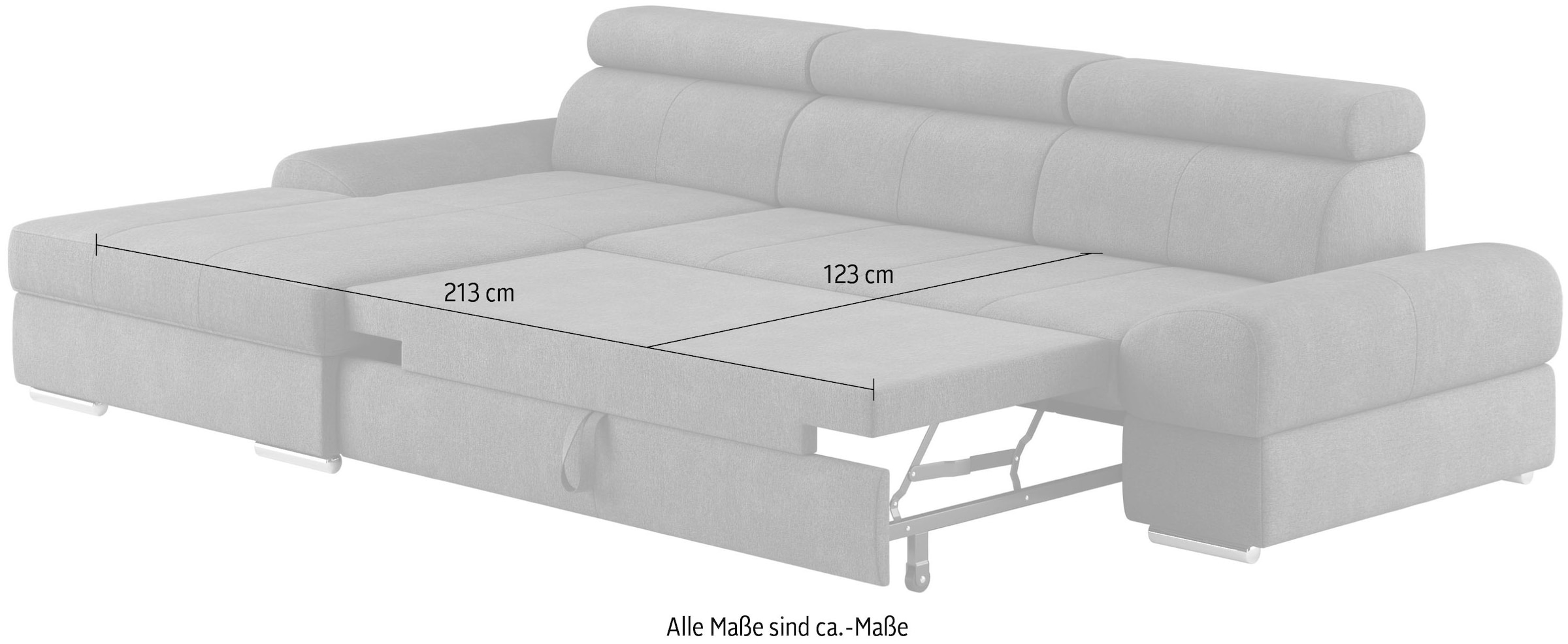 sit&more Ecksofa »Broadway L-Form«, inklusive Kopfteilverstellung, wahlweise mit Bettfunktion