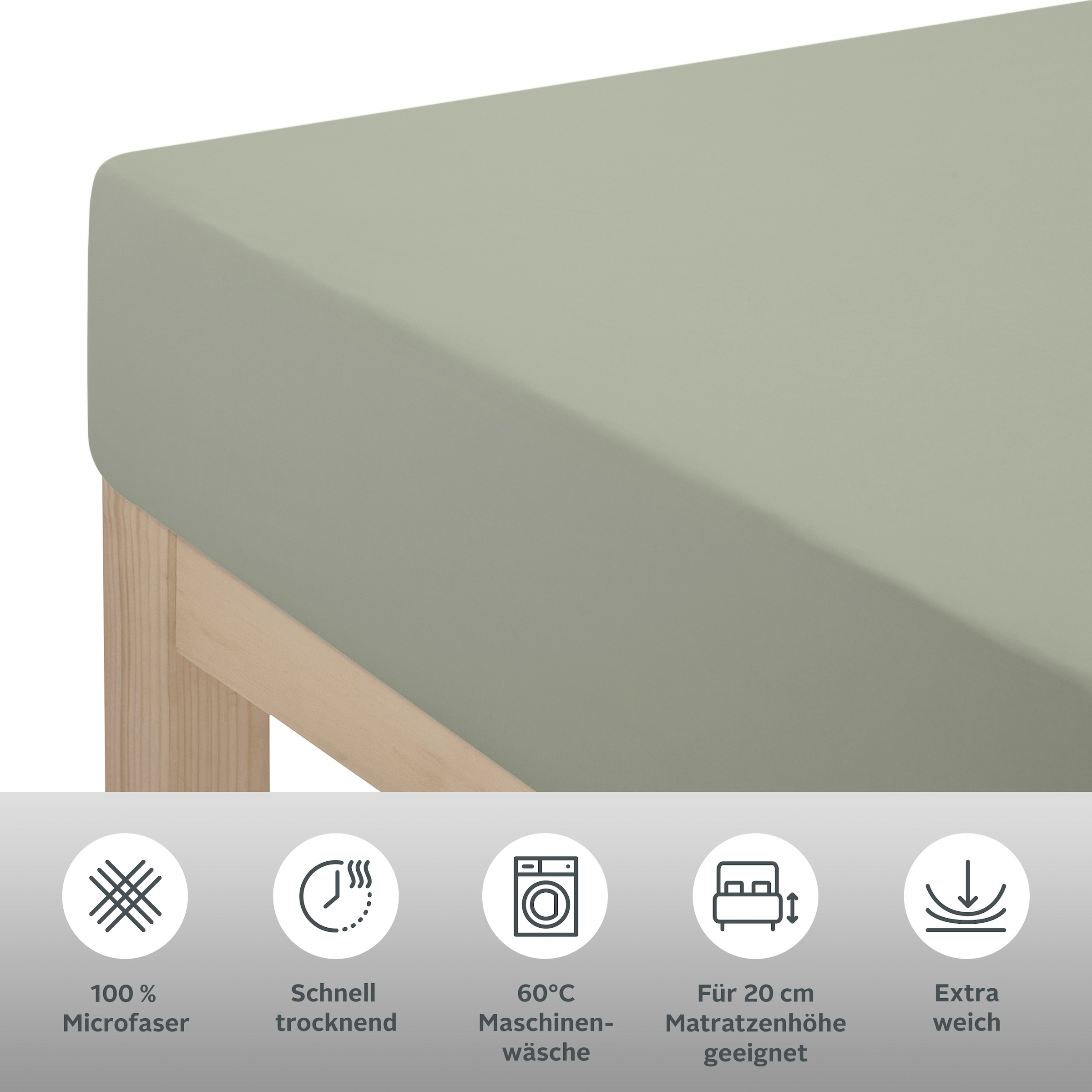 OTTO home Bettlaken »Desner« Mikrofaser, für Matratzen bis 20cm Höhe, 100% Polyester, Bettlaken