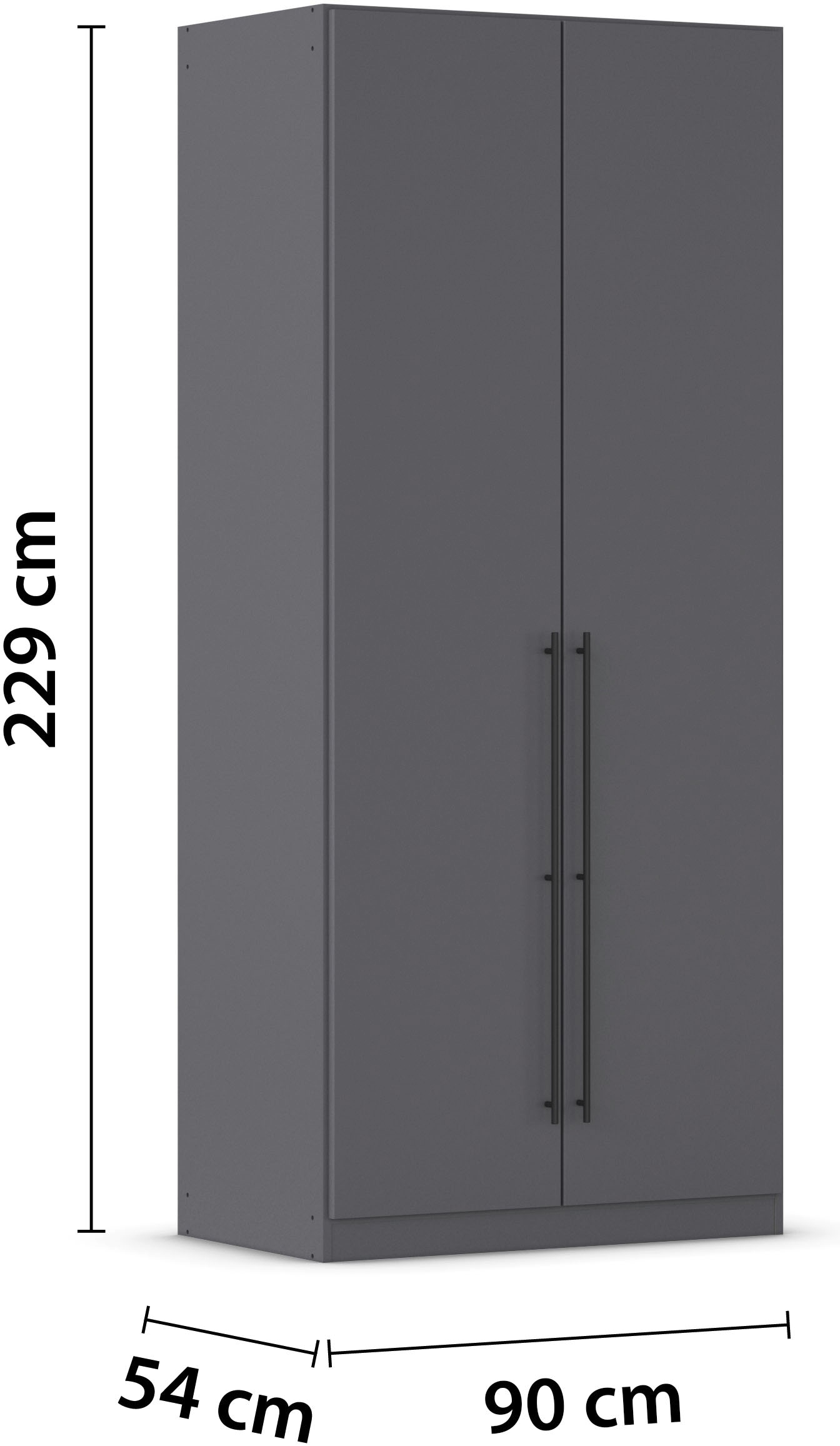 rauch Kleiderschrank »Drehtürenschrank Schrank Garderobe Wäscheschrank Schlafzimmer AVOLA«, (in 3 verschiedenen Ausstattungen BASIC/CLASSIC/PREMIUM), mit hochwertigen Stangengriffen in Schwarz aus Metall MADE IN GERMANY