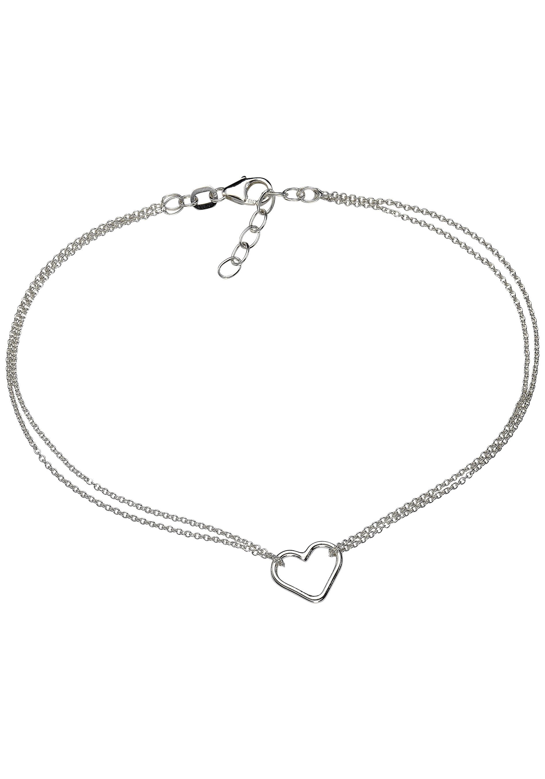 Fußkette »Schmuck Geschenk Silber 925 Körperschmuck Herz+LIEBE Ankerkette«