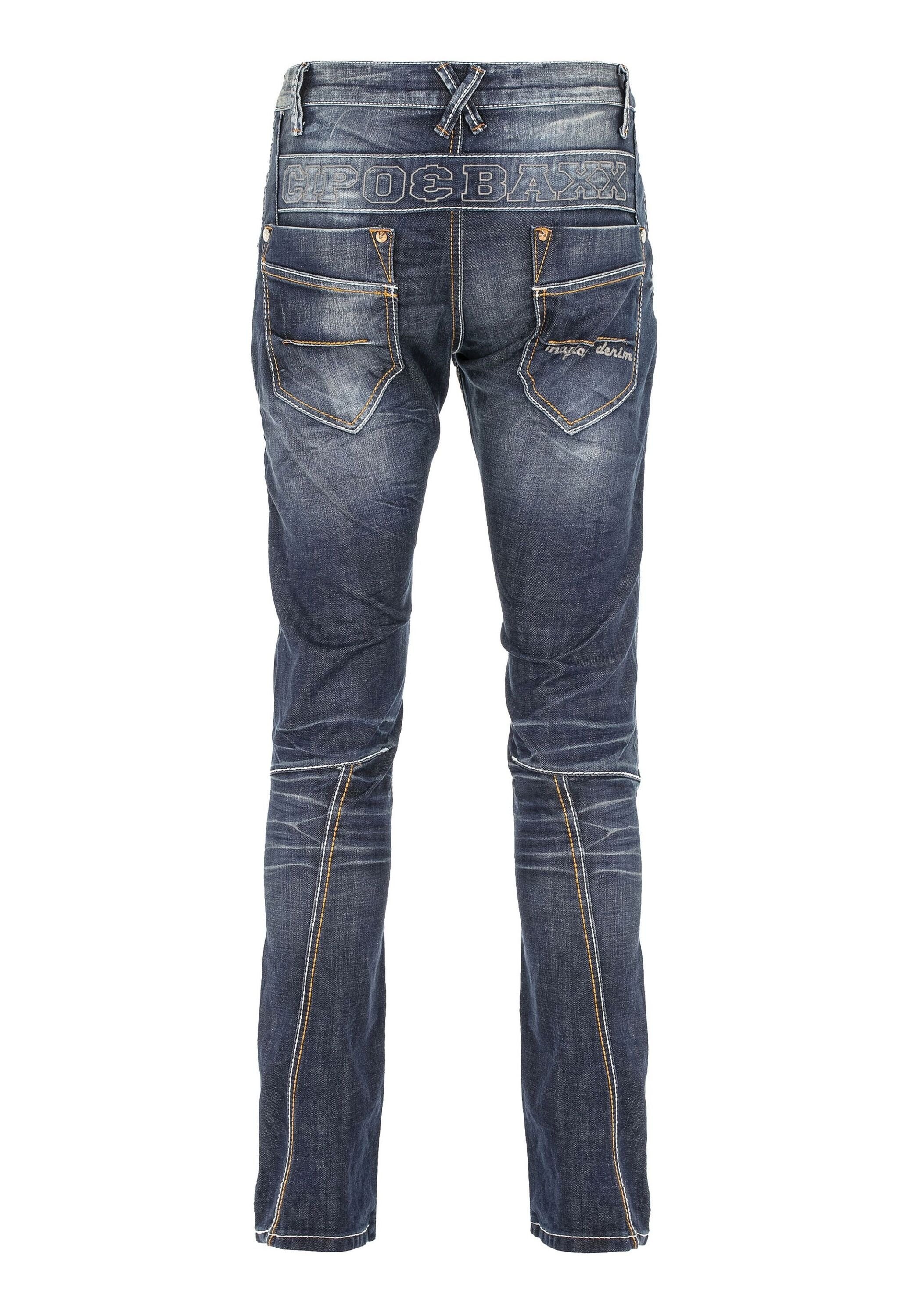 Cipo & Baxx Regular-fit-Jeans »Cipo & Baxx Jeans DENIM« bequeme Jeans mit Kontrastnähten, CD584