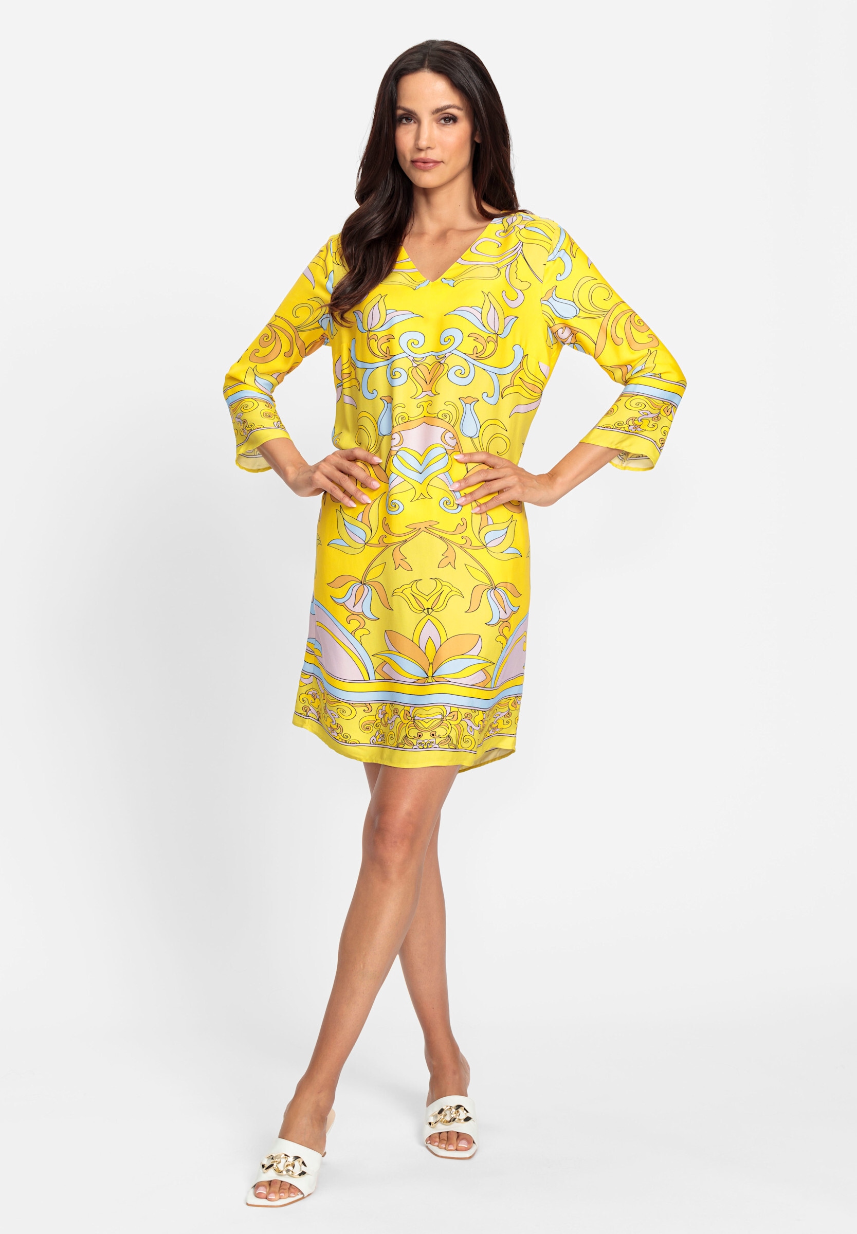 heine Druckkleid »Druck-Kleid Druckkleid aus Viskose-Satin« Ohne Taschen