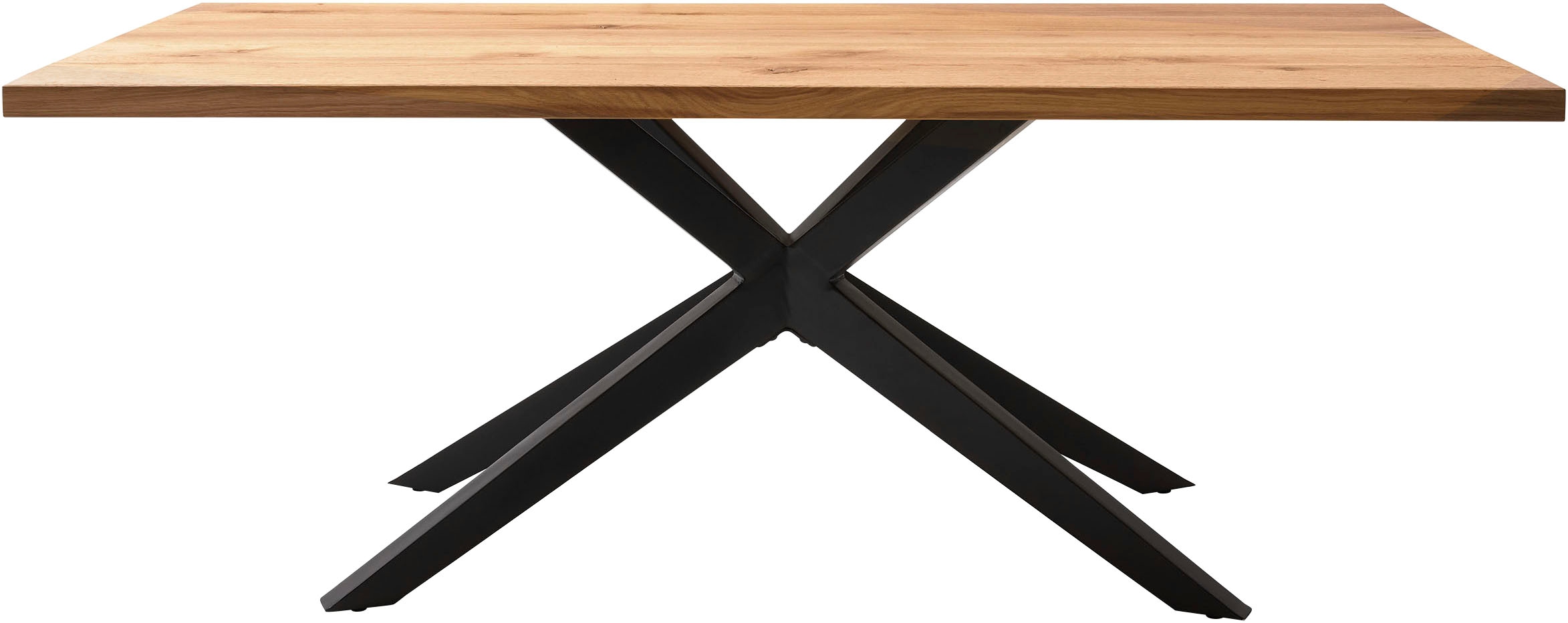 Musterring Esstisch »Tiama« mit fester Platte in Barock-Eiche massiv, 40mm, Eisengestell schwarz