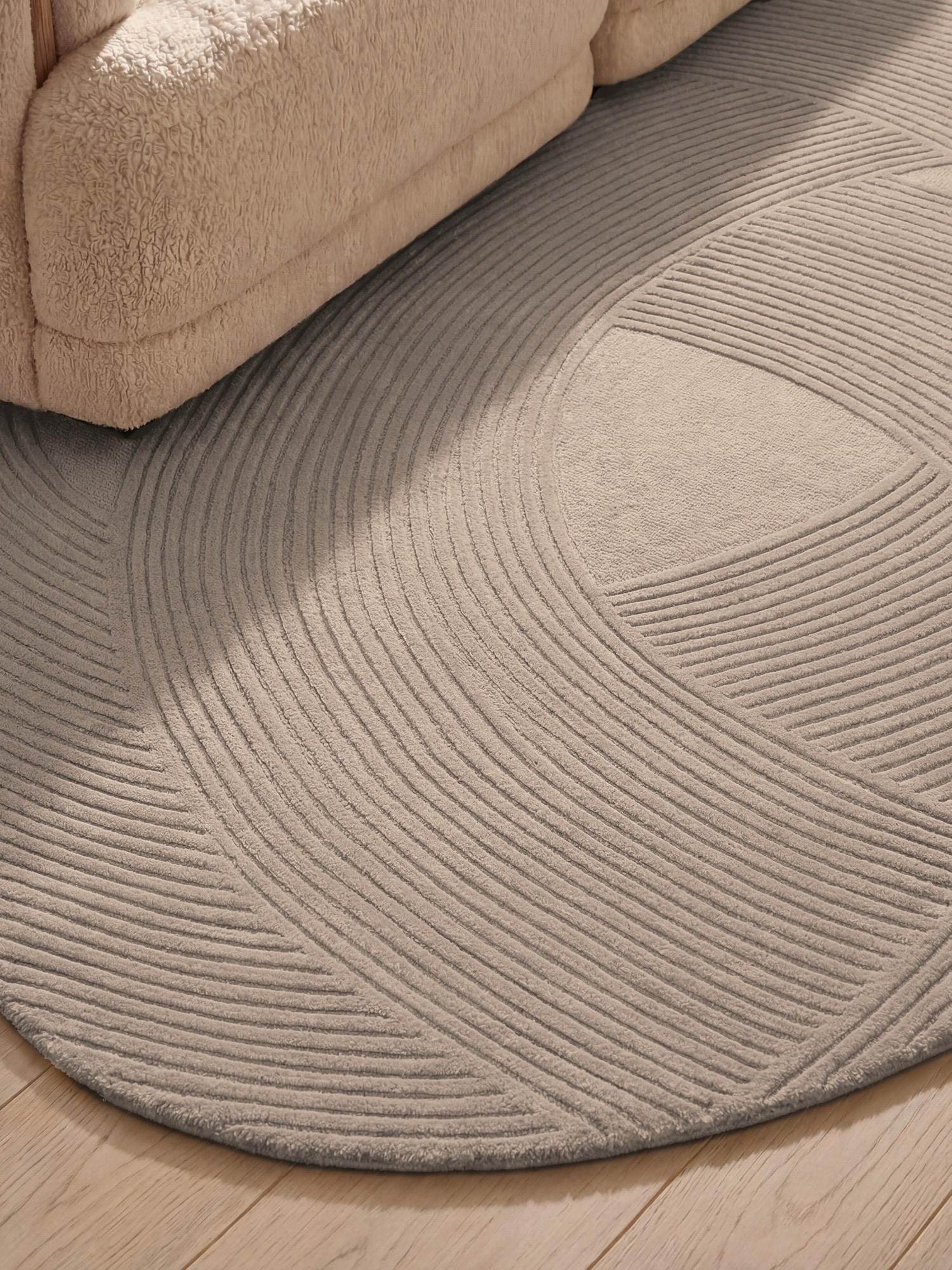 Ted Baker Wollteppich »Wollteppich Victoria« rechteckig 18 mm Höhe Naturteppich Wolle, Hoch-Tief-Design, Wohnzimmer, Schlafzimmer