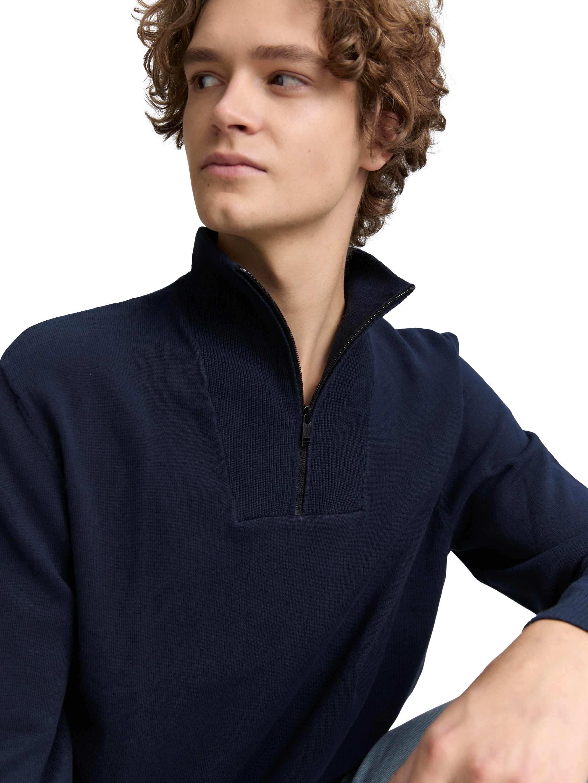 TOM TAILOR Denim Troyer mit Rippbündchen