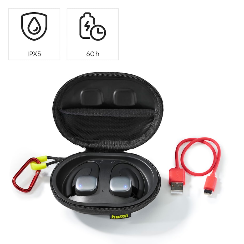 Hama Bluetooth-Kopfhörer »Wireless Bluetooth Headset, In-Ear Bluetooth Kopfhörer für den Sport«