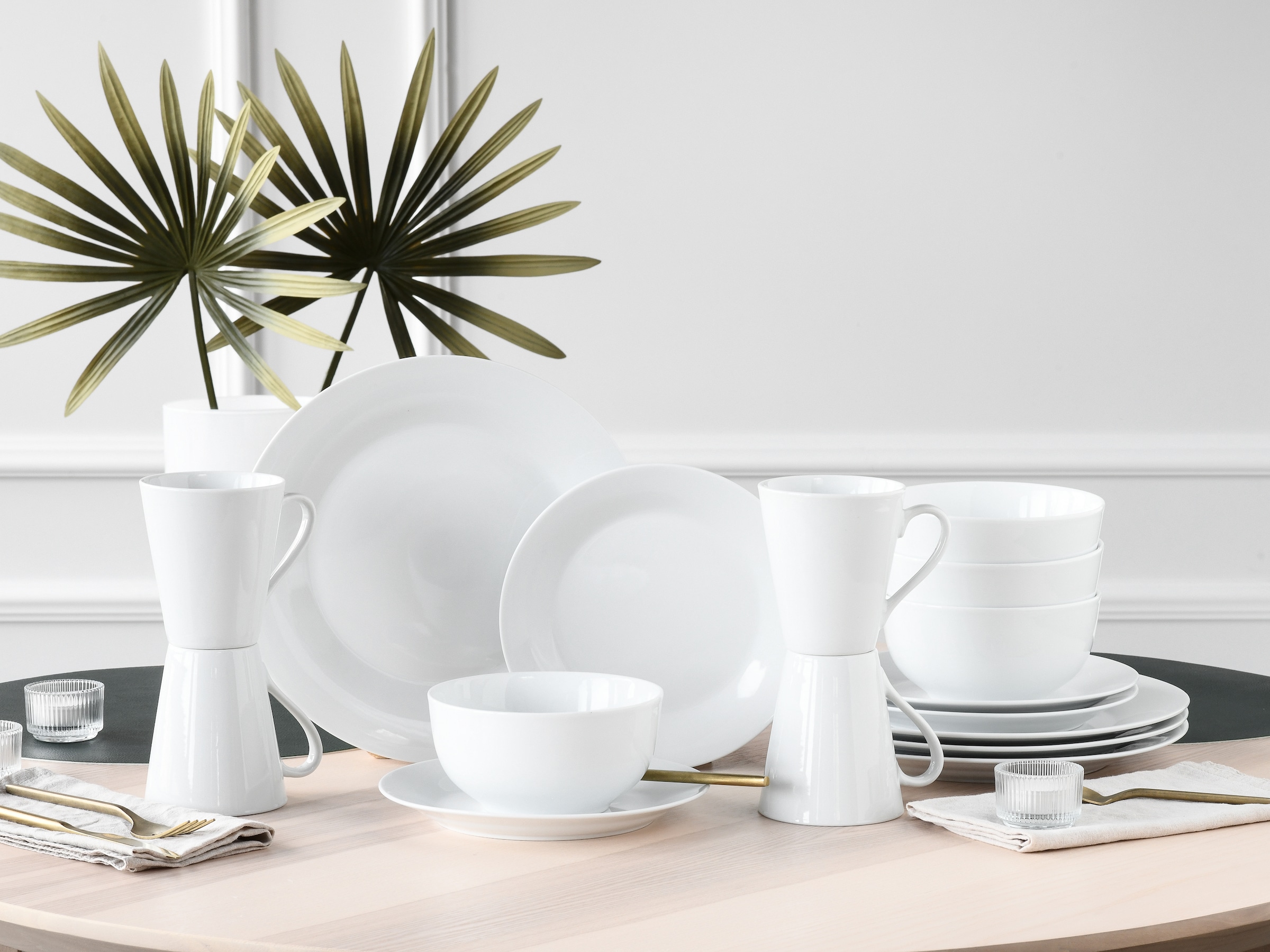 CreaTable Kombiservice »BASE Weiß, Service 16-tlg.« Klassisch, Zeitlos, Der Alleskönner