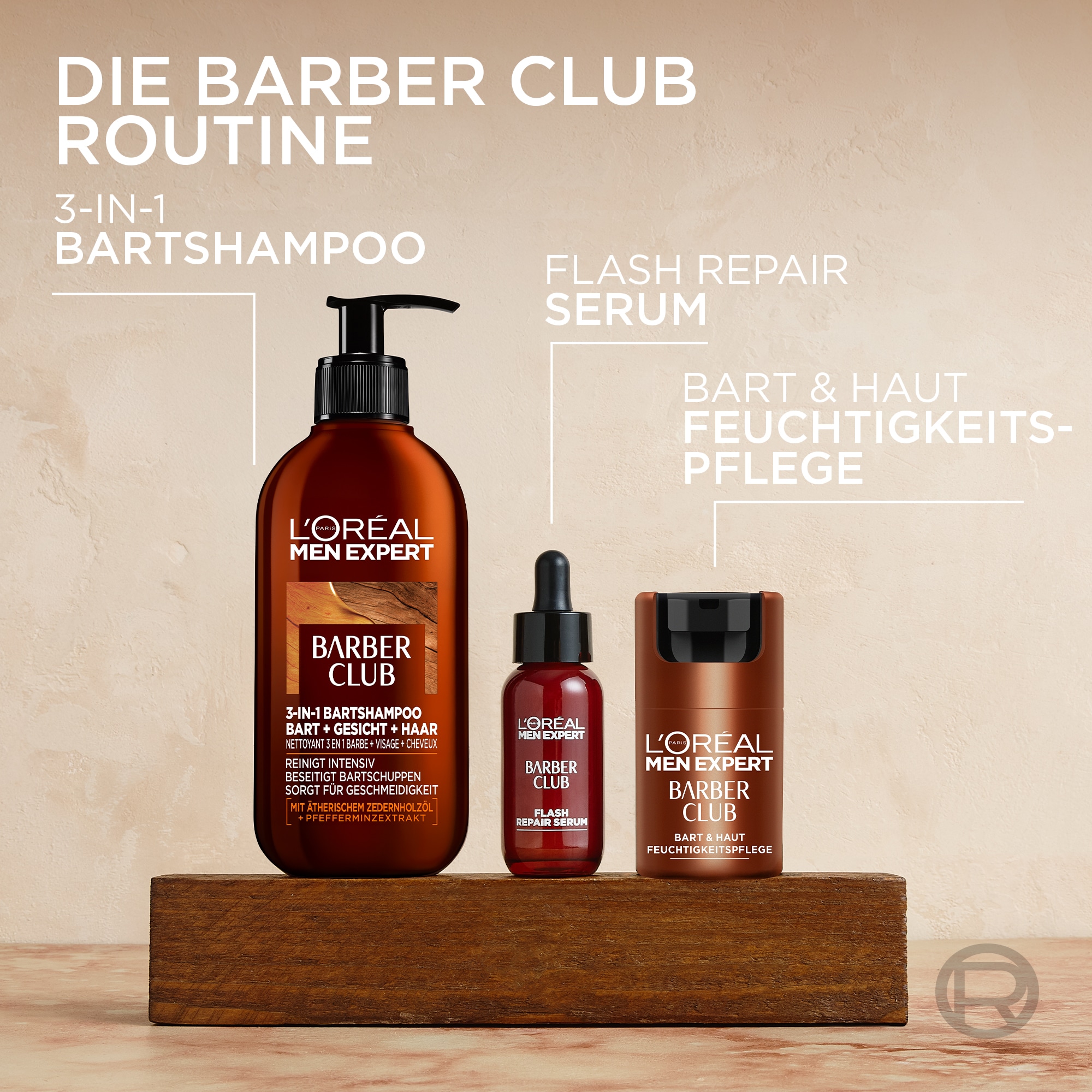 L'ORÉAL PARIS MEN EXPERT Bartserum »BARBER CLUB FLASH REPAIR SERUM« bei trockener und irritierter Männerhaut