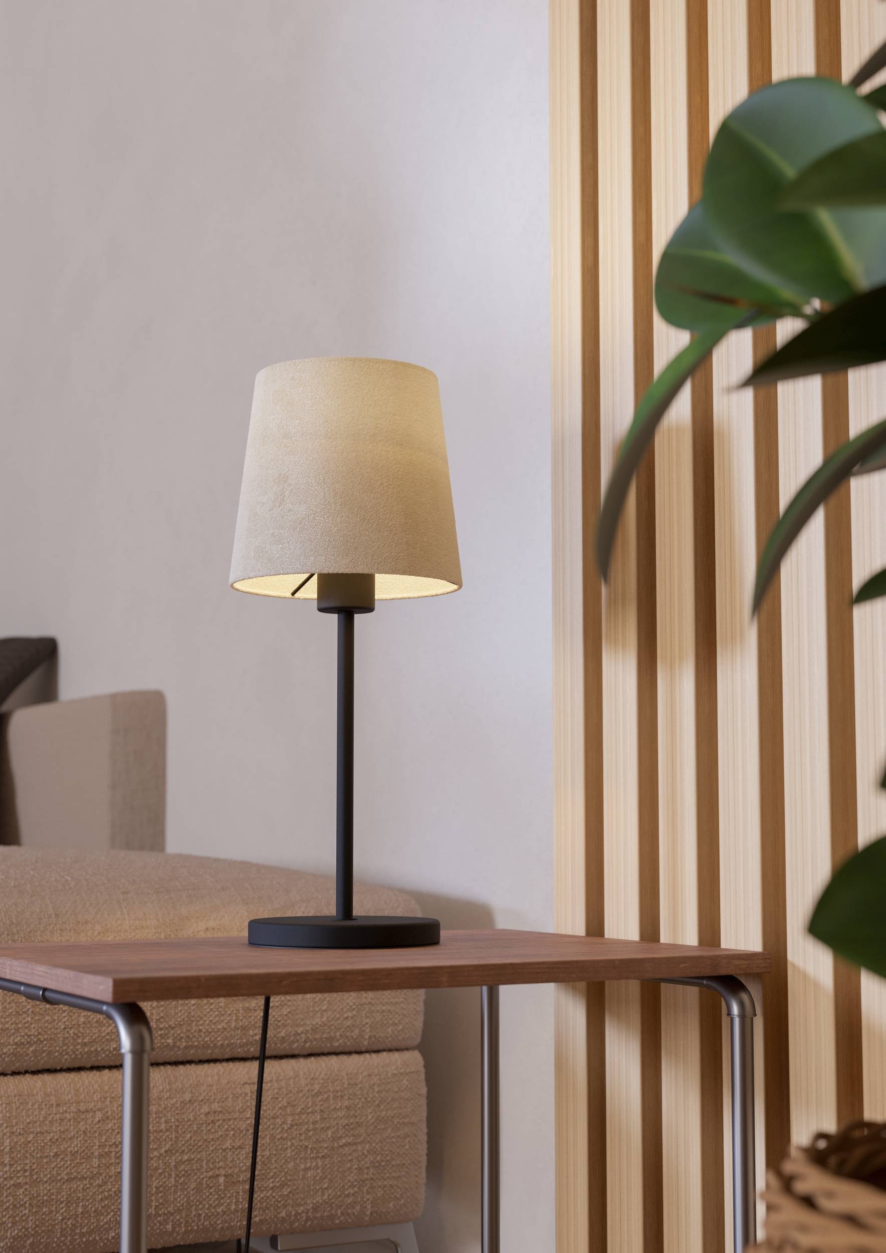 EGLO Tischleuchte »Febres Tischlampe, Nachttischlampe, Metall und Stoff, E27, Lampe« E27 1 Stk. Tischleuchte - H44 x Ø18 cm - schwarz - 1X60W exkl.