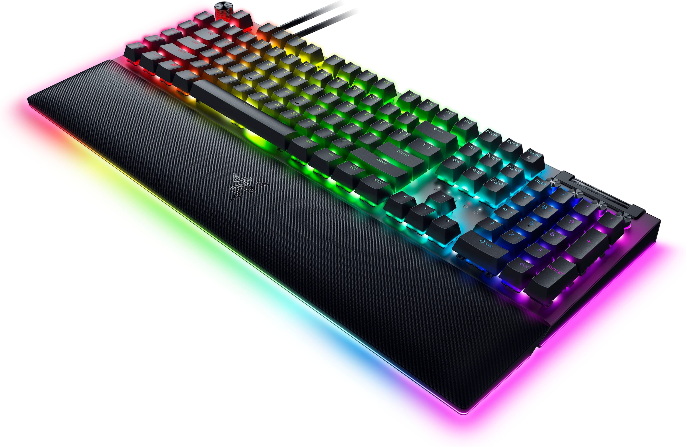 RAZER Gaming-Tastatur »BlackWidow V4 Pro Green Switch«, (Fn-Tasten-Gaming-Modus-Ziffernblock-Makrotasten-Multimedia-Tasten-Handgelenkauflage)