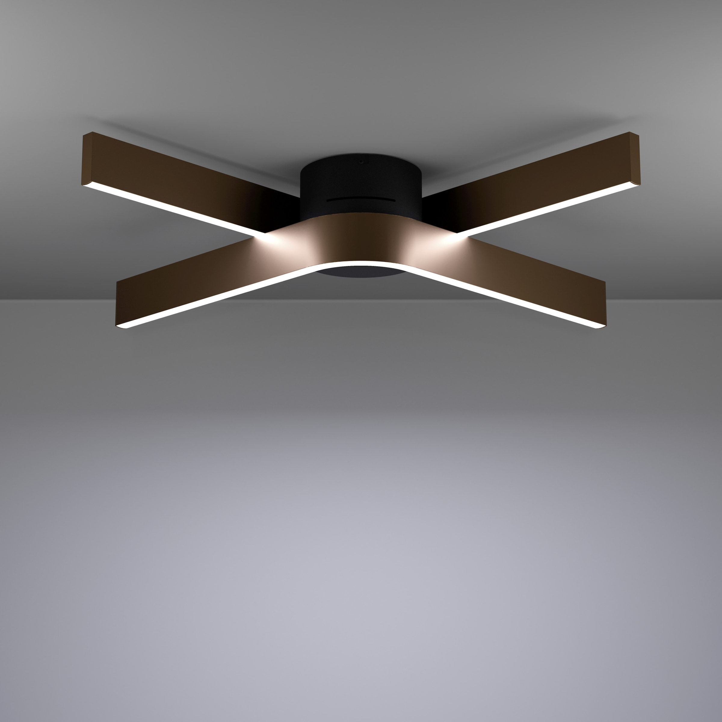 EGLO Deckenleuchte »FOLCINO-Z Deckenlampe - Alu, Stahl - LED - 2X18W - IP20« LED-Modul 1 Stk. Kaltweiß | Neutralweiß | RGB | Warmweiß Wohzimmerlampe, Esszimmerlampe, Flur, Schlafzimmer, L64 x B40 x H14 cm