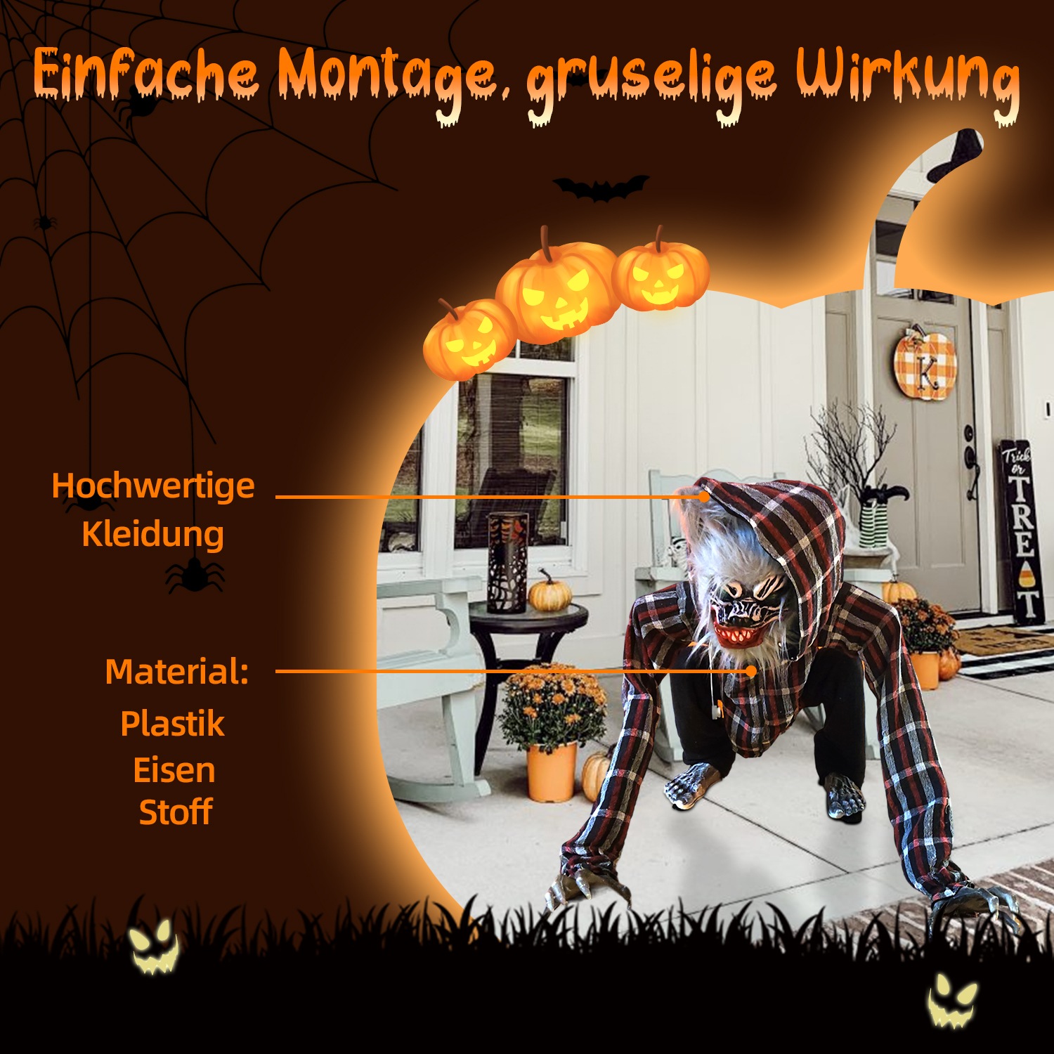 SHX Tierfigur »Hockender Wolf«, Kopf und Arme animiert, Soundeffekt