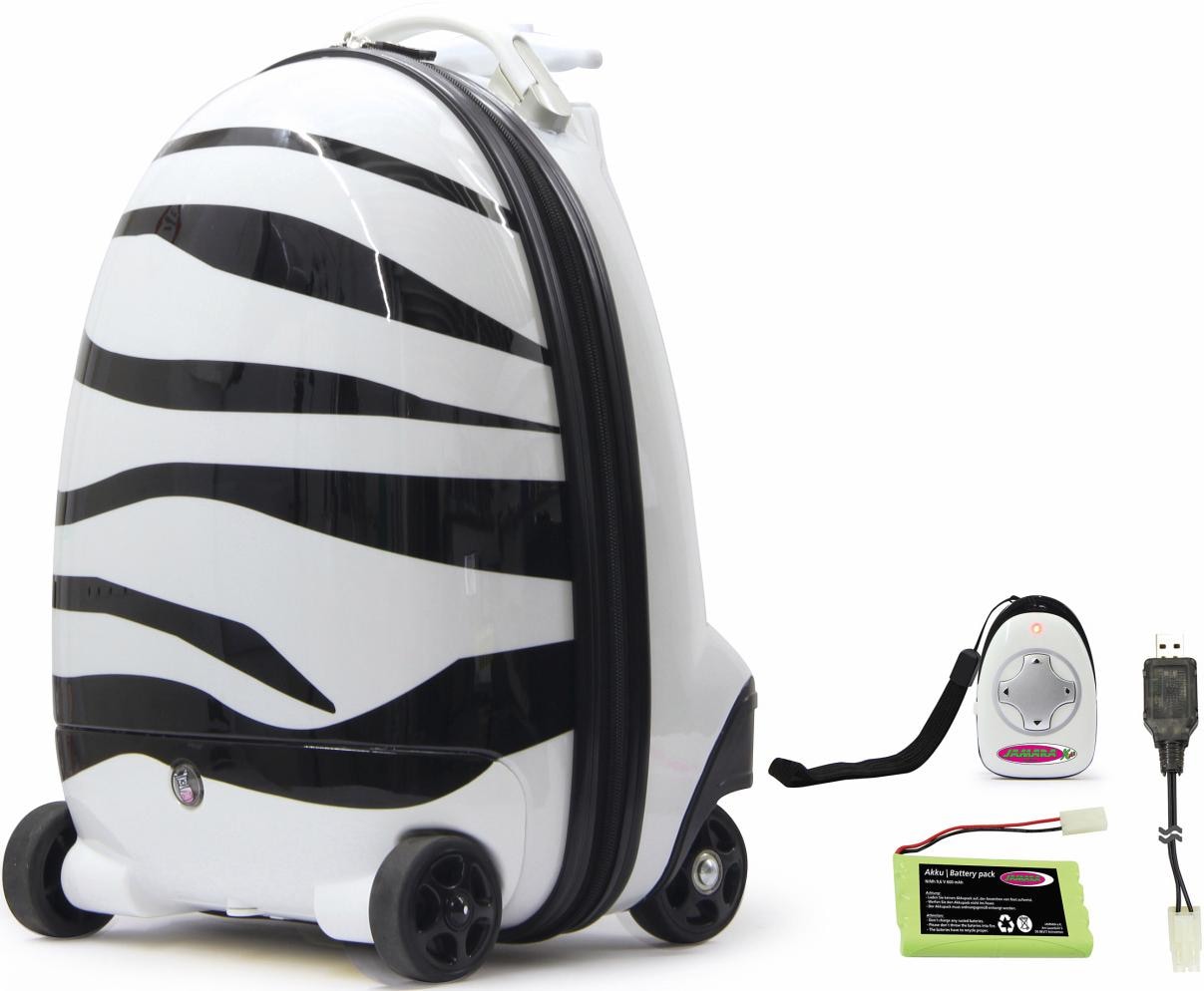 Kinderkoffer »Zebra«, 4 Rollen, mit 2,4 GHz Fernsteuerung