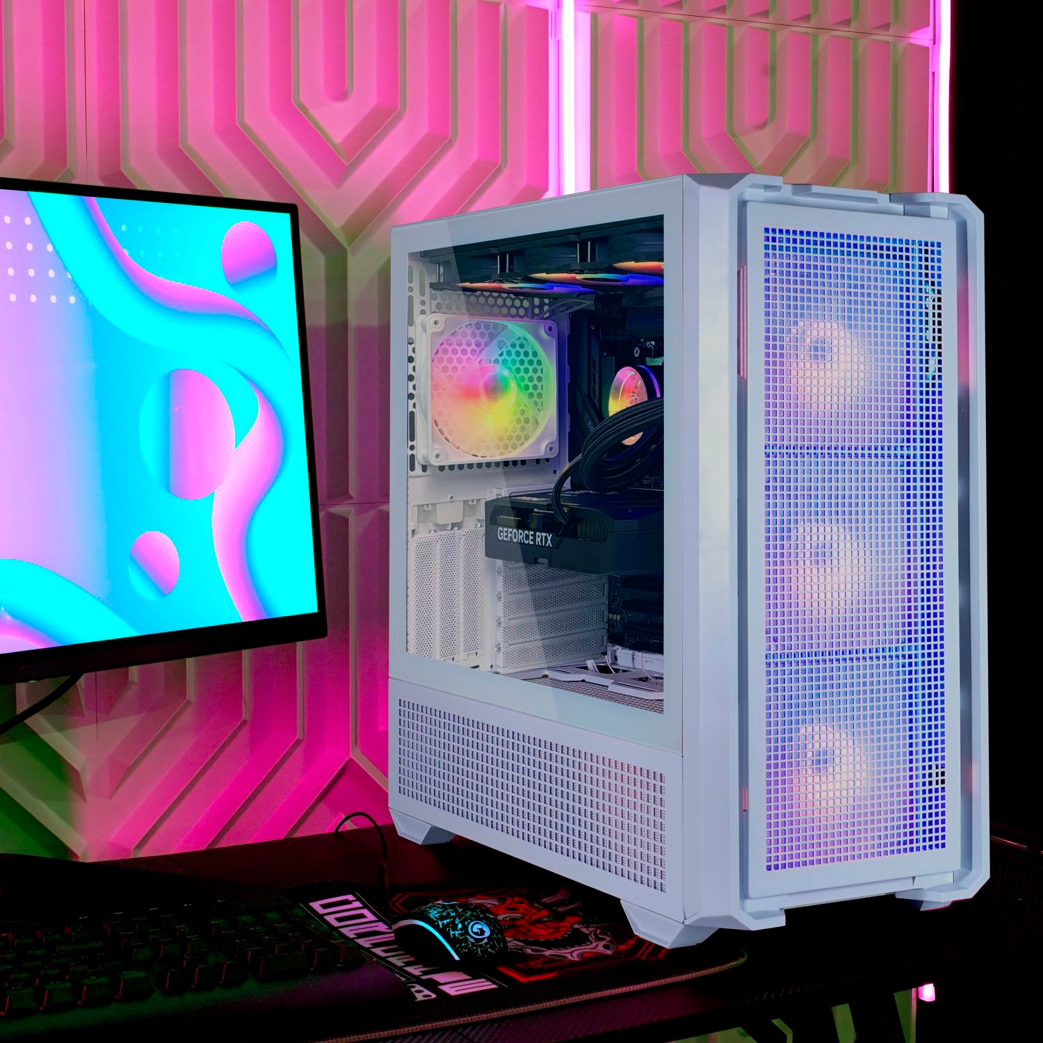 Cougar Gaming-PC-Komplettsystem »MegaDeal MX600 WT 2891 AMD Ryzen 7 9700X 32GB DDR5 1TB SSD RTX 5070« 34 ″ AMD Ryzen 7 GeForce RTX 5070 32 GB RAM 1.000 GB SSD Windows 11, DDR5 RAM+ MSI PRO MP341CQW LED-Monitor Curved 86,4 m (34")