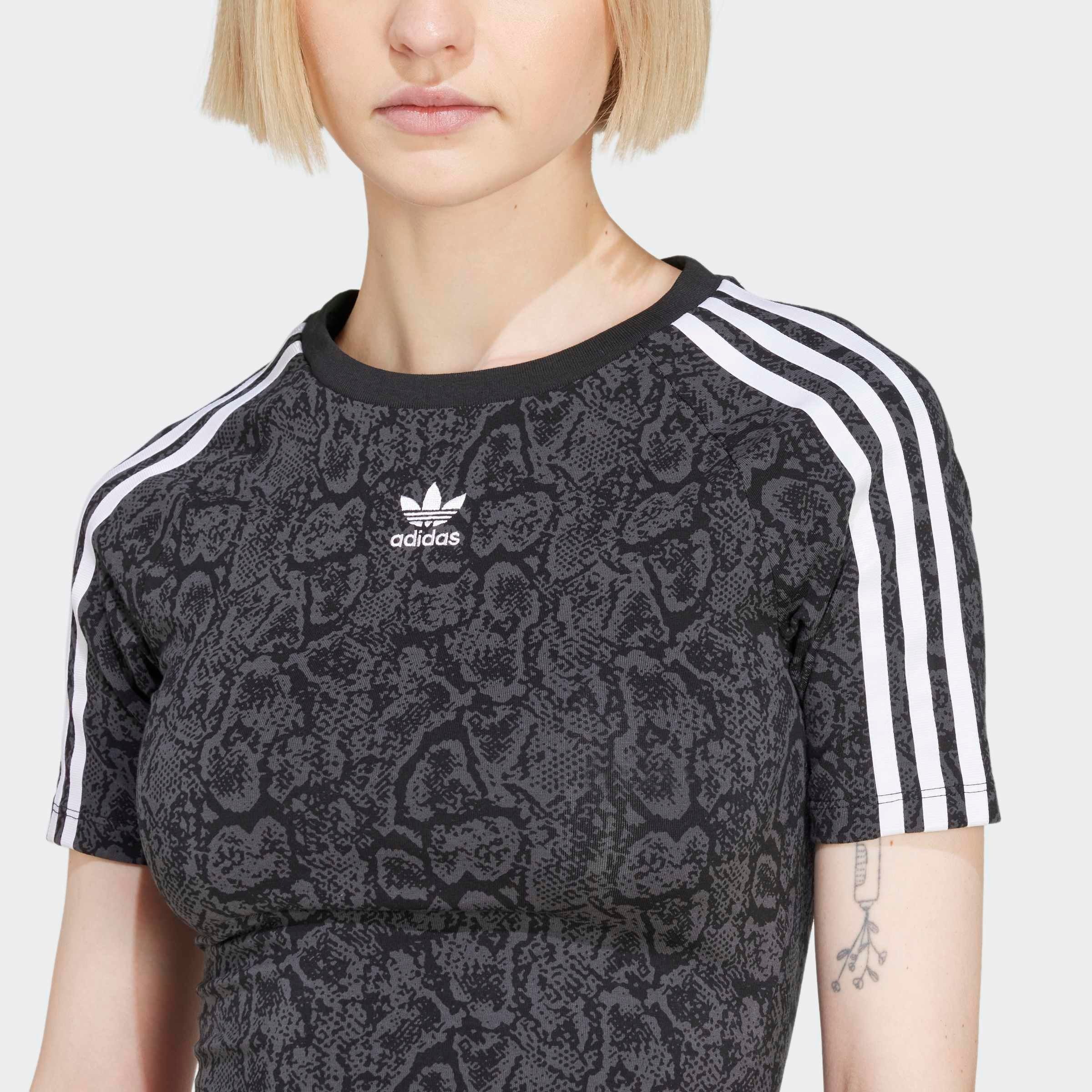 adidas Originals T-Shirt »SNAKESKIN 3-STREIFEN BABY« schmale Passform, kürzerer Schnitt, mit kontrastierenden 3-Streifen