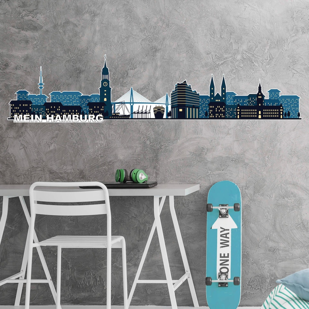 Wall-Art Wandtattoo »Mein Hamburg Stadt Skyline«