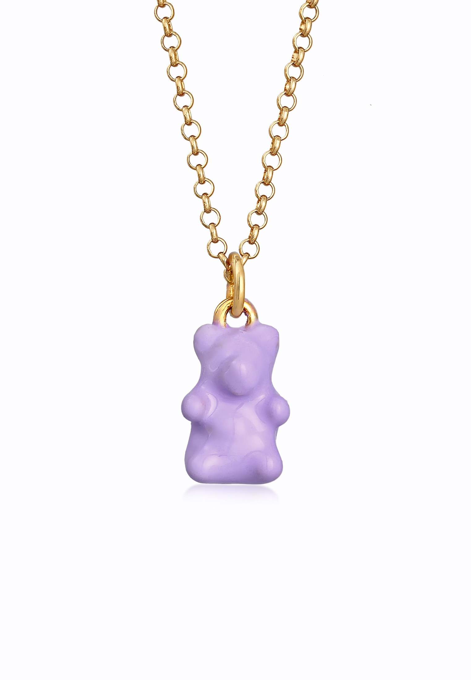 Elli Kette mit Anhänger »Halskette Bär Emaille Modisch 925 Silber vergoldet«