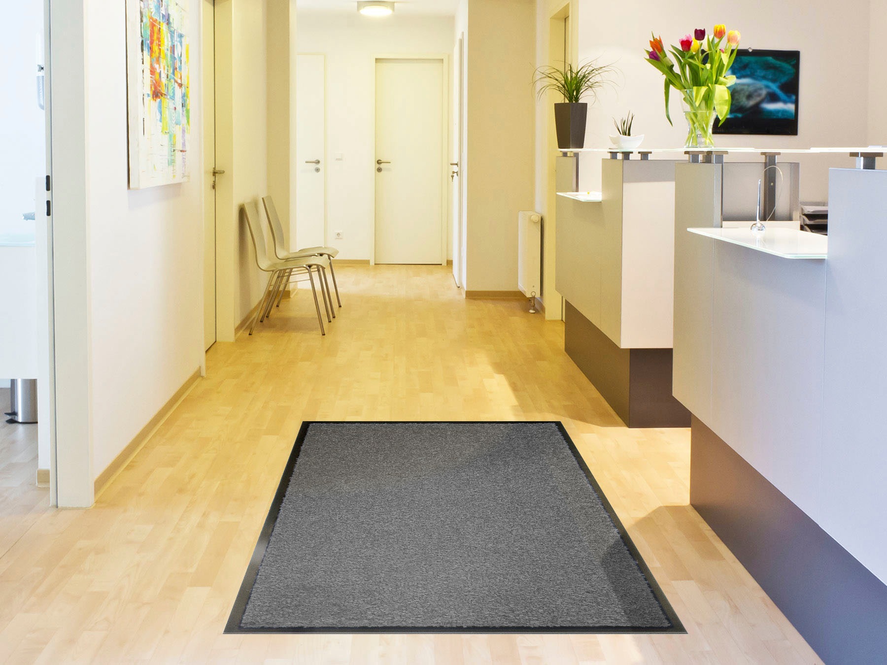 Primaflor-Ideen in Textil Fußmatte »Schmutzfangmatte CLEAN PRO, Made in Belgium« rechteckig 8 mm Höhe Uni-Farben, UV-beständig, strapazierfähig, waschbar