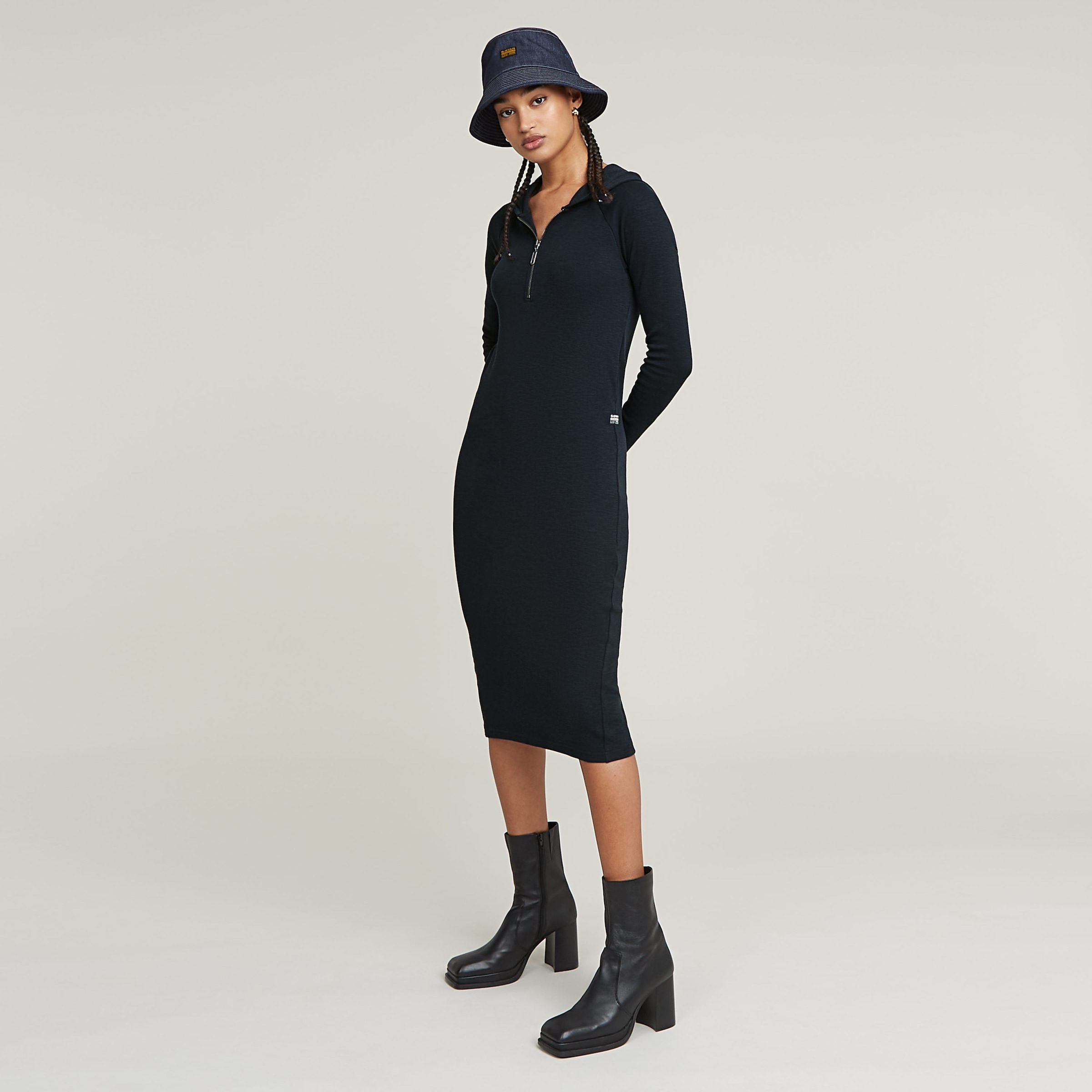 G-STAR Sommerkleid »Half Zip Hdd Slim Dress«, mit Kapuze