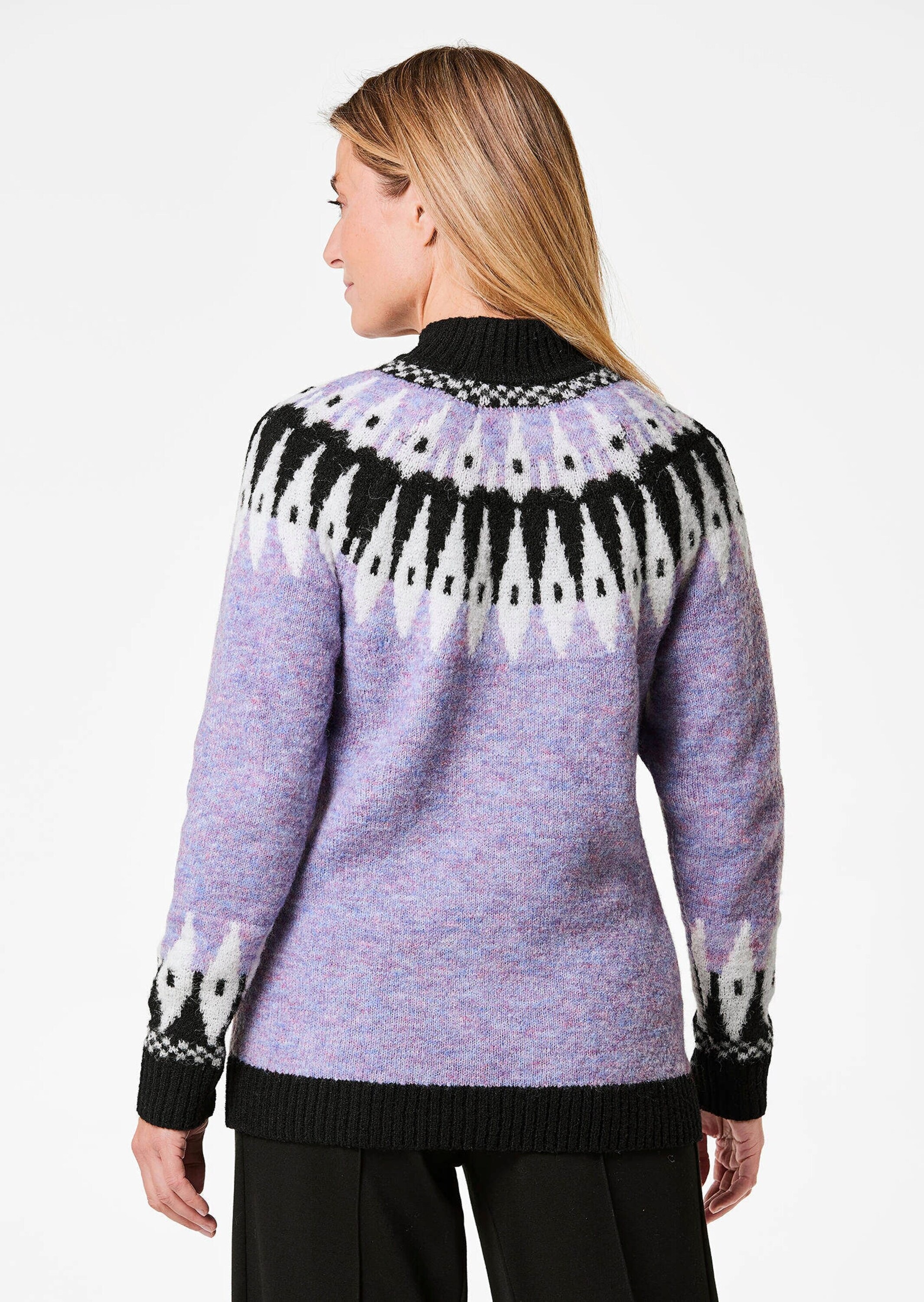 GOLDNER Strickpullover »Kurzgröße Norweger-Pullover mit Schurwolle« Ohne