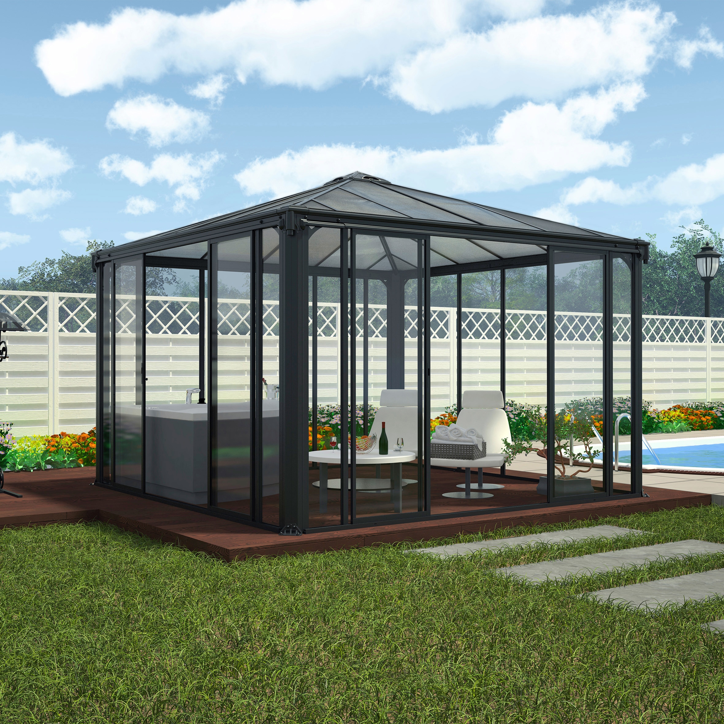 Pavillon »Ledro 3600«, (Set), BxT: 360x360 cm