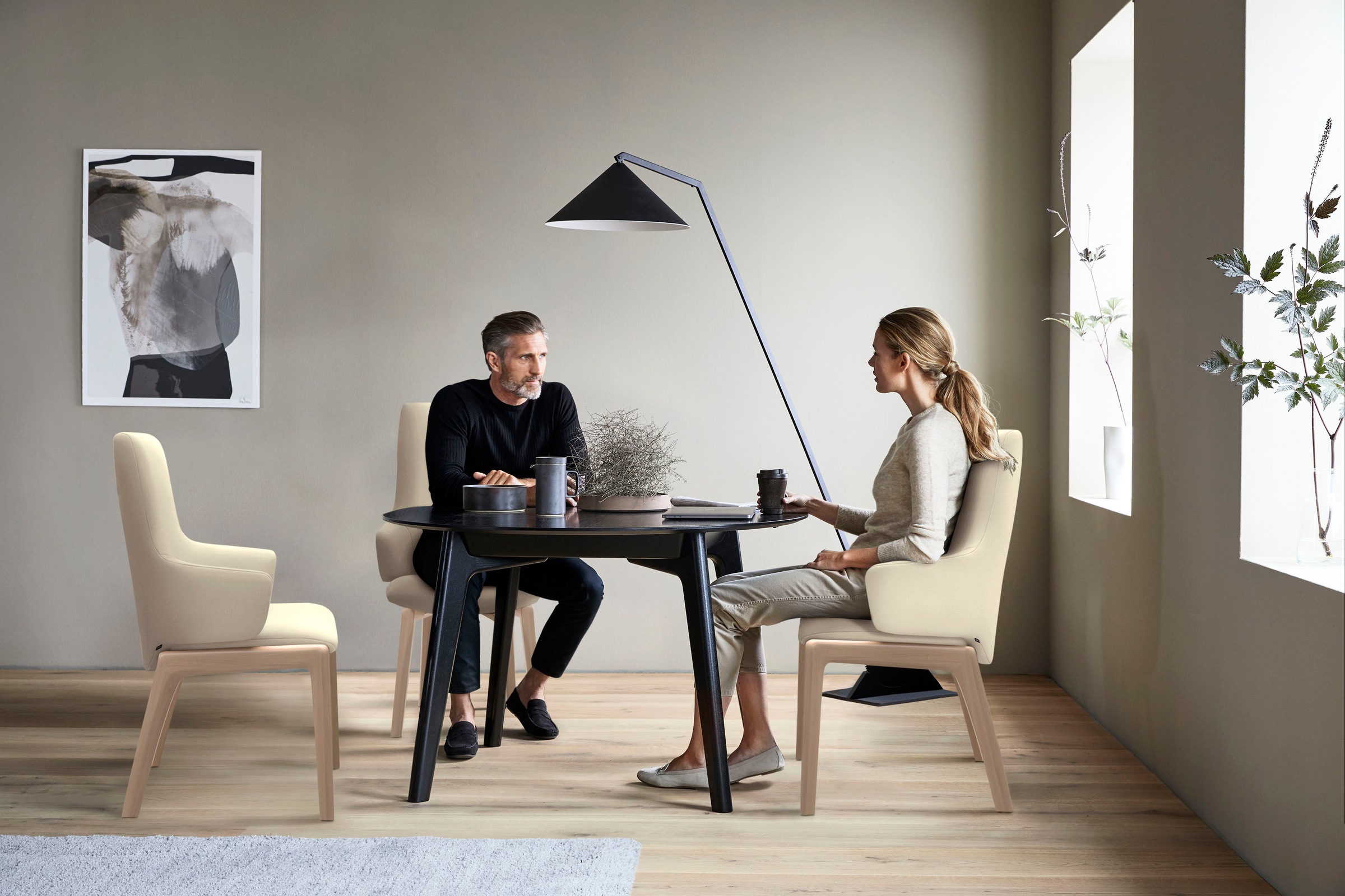 Stressless® Polsterstuhl »Laurel«, Leder BATICK, High Back mit Armlehne, Größe L, mit abgerundeten Beinen in Walnuss