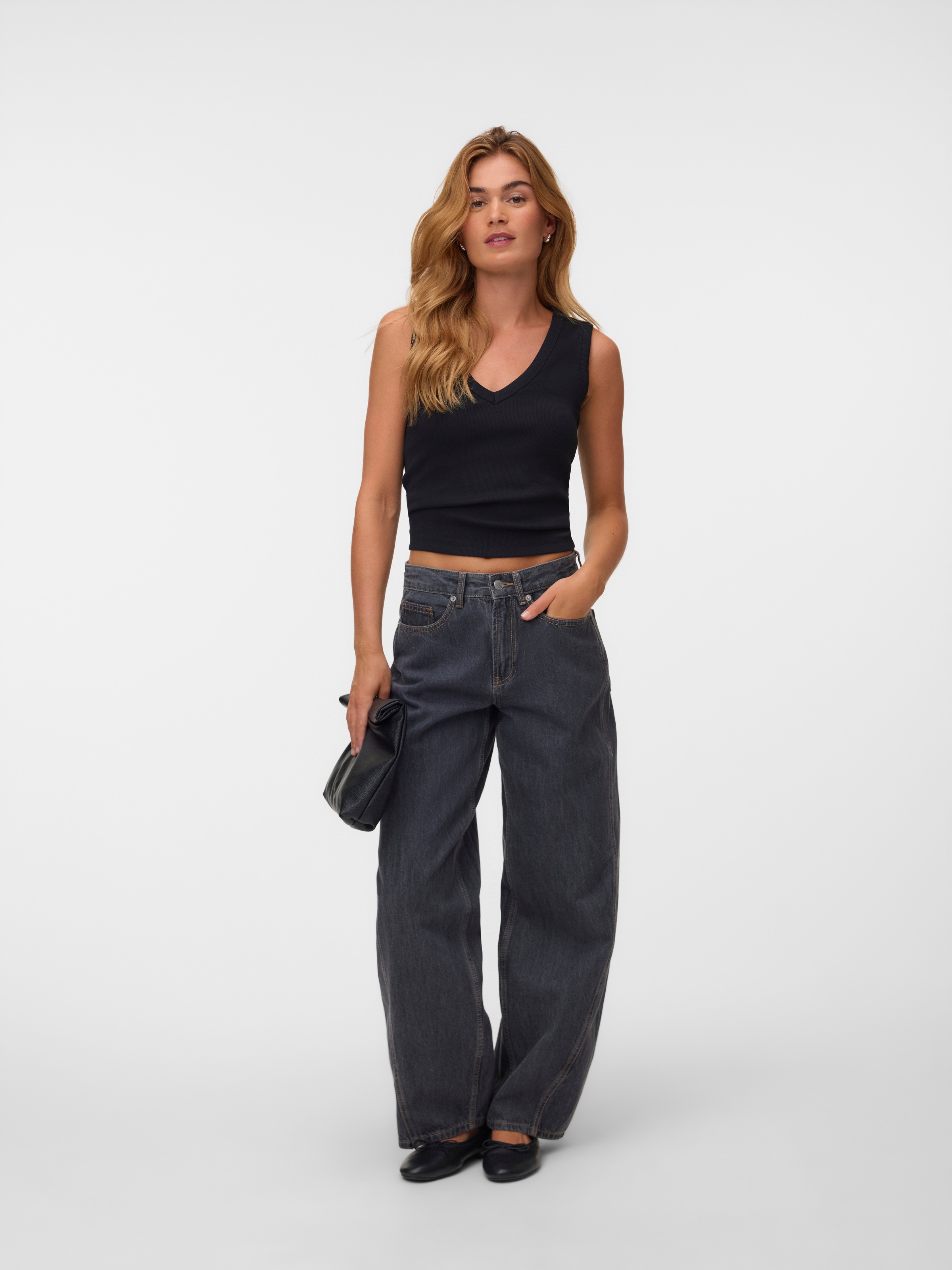 Vero Moda Weite Jeans »VMZOE MR BARREL DNM JEANS LI223 NOOS« Baumwolle, mid waist, loose fit