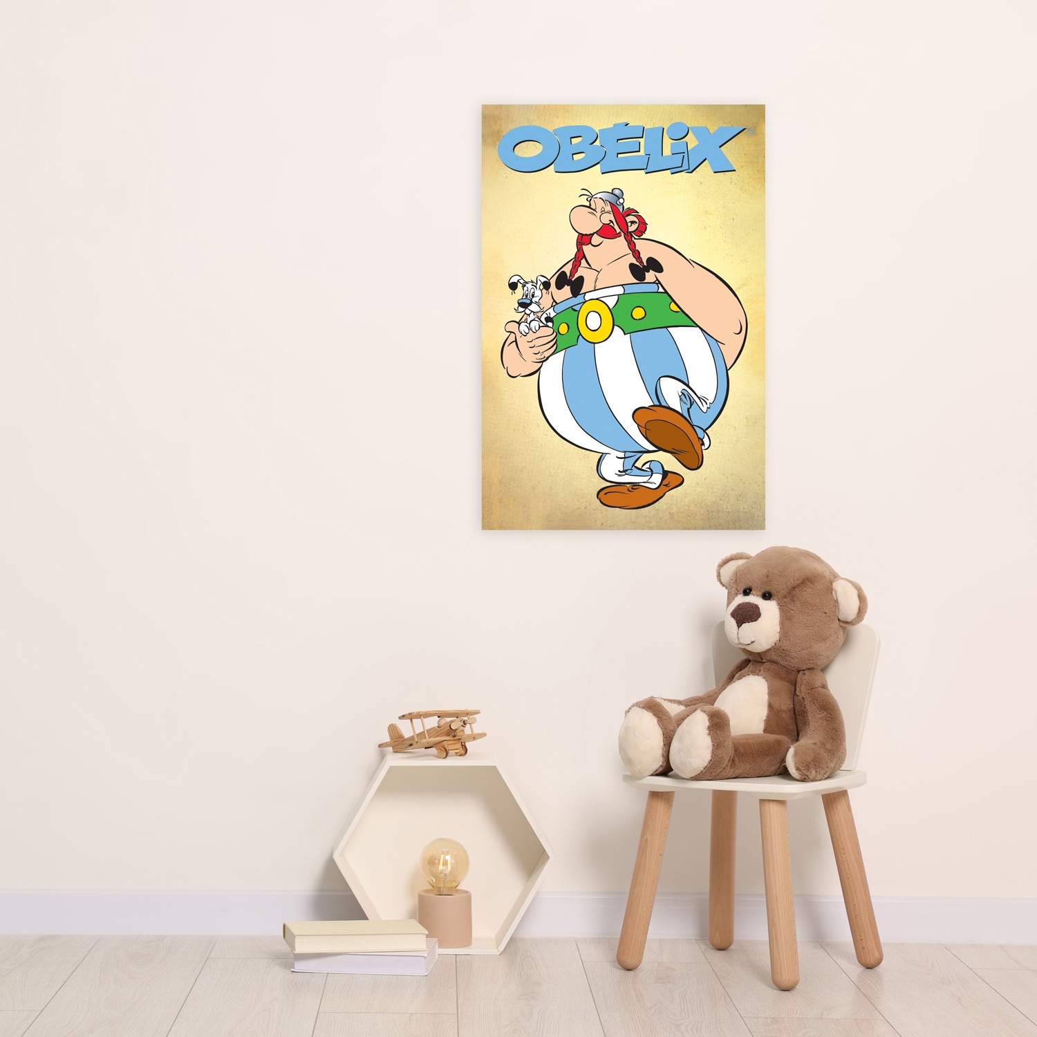 LuckyLinde Leinwandbild »Obelix und Idefix«, Cartoon-Comic-Fantasy-Figuren-Film-Filmfiguren, (1 St.), Canvasbild Wanddeko Bild zum Film "Kampf der Häuptlinge"