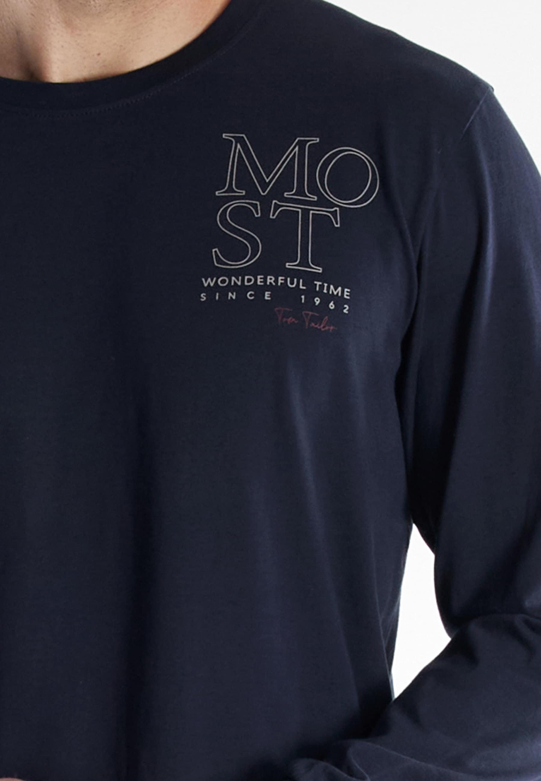 TOM TAILOR Schlafanzug »Rhodos« 2 tlg. Langarm, Rundhalsausschnitt, gepunktet, basic, Baumwolle