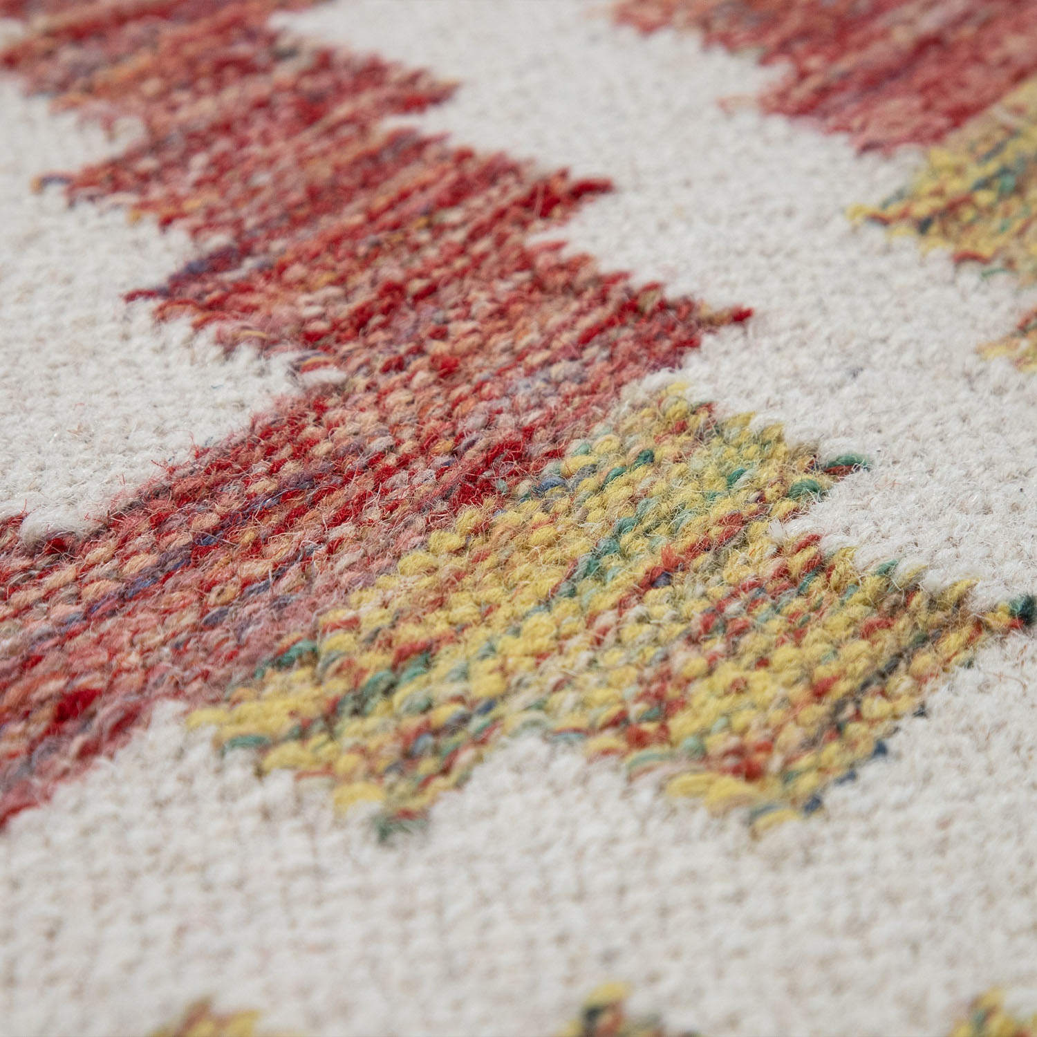 Paco Home Wollteppich »Kenitra 501«, rechteckig, 12 mm Höhe, Flachgewebe, reine Wolle, handgewebt, Rauten Design, mit Fransen