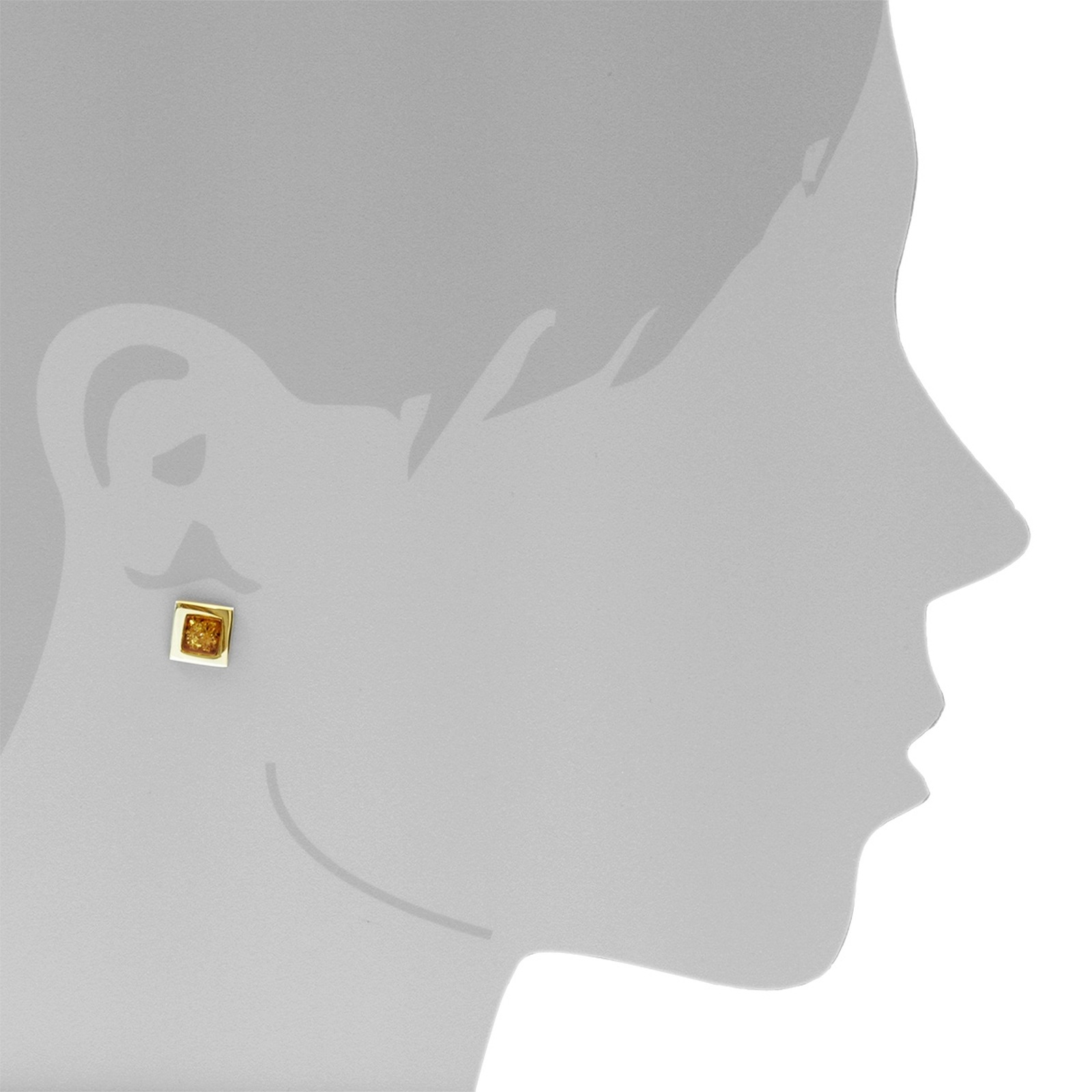 OSTSEE-SCHMUCK Paar Ohrstecker »- Vica - Silber 925/000, vergoldet - Bernstein«