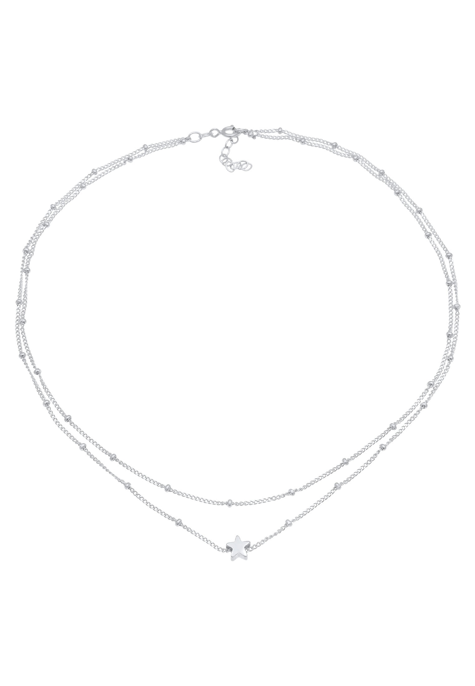 Elli Choker »Halskette Choker Layer Kugelkette Stern 925 Sterling Silber«