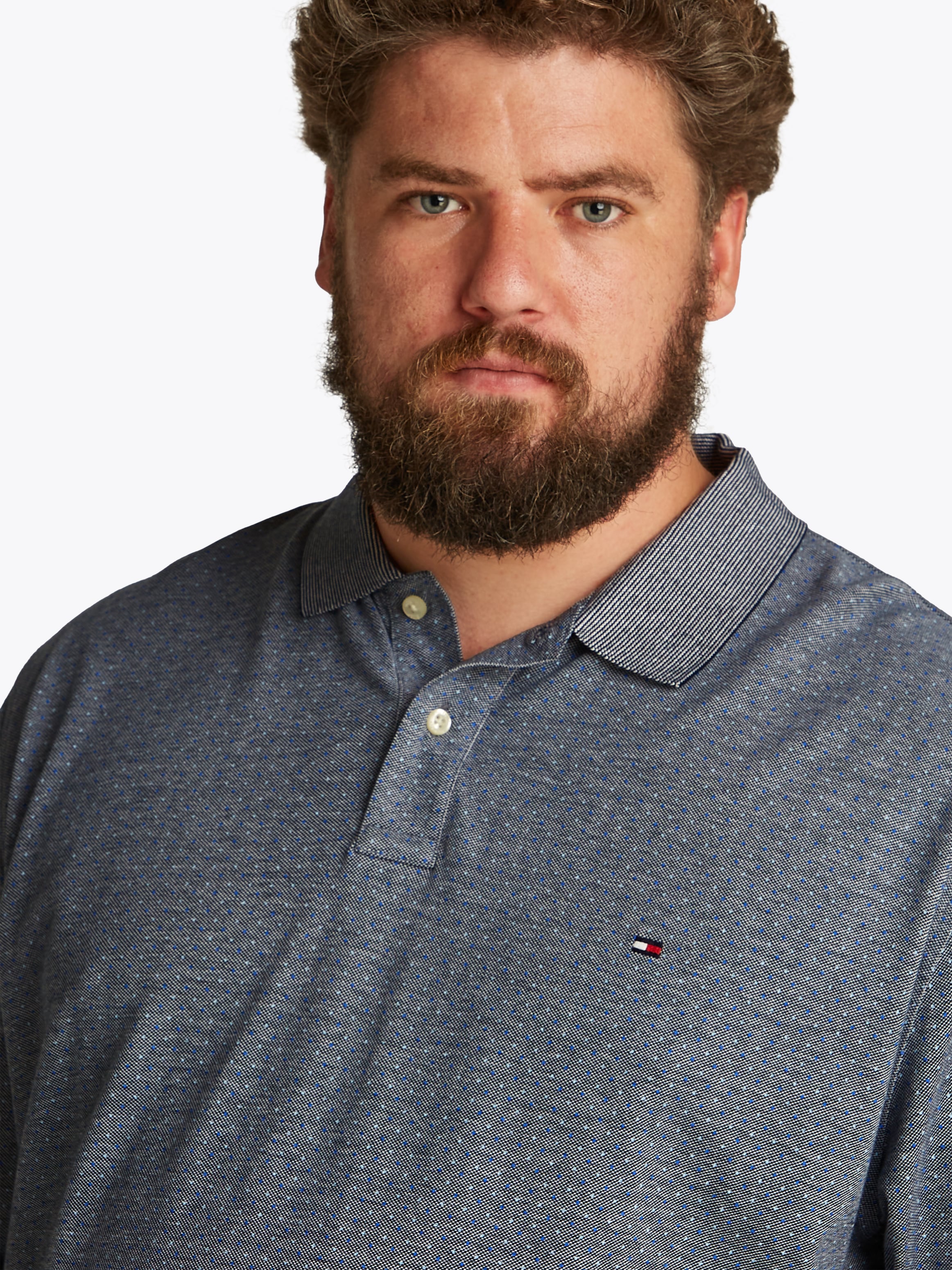 Tommy Hilfiger Big & Tall Poloshirt »BT-PIQUE MICROPRINT REG POLO-B«, in Großen Größen, Logostickerei