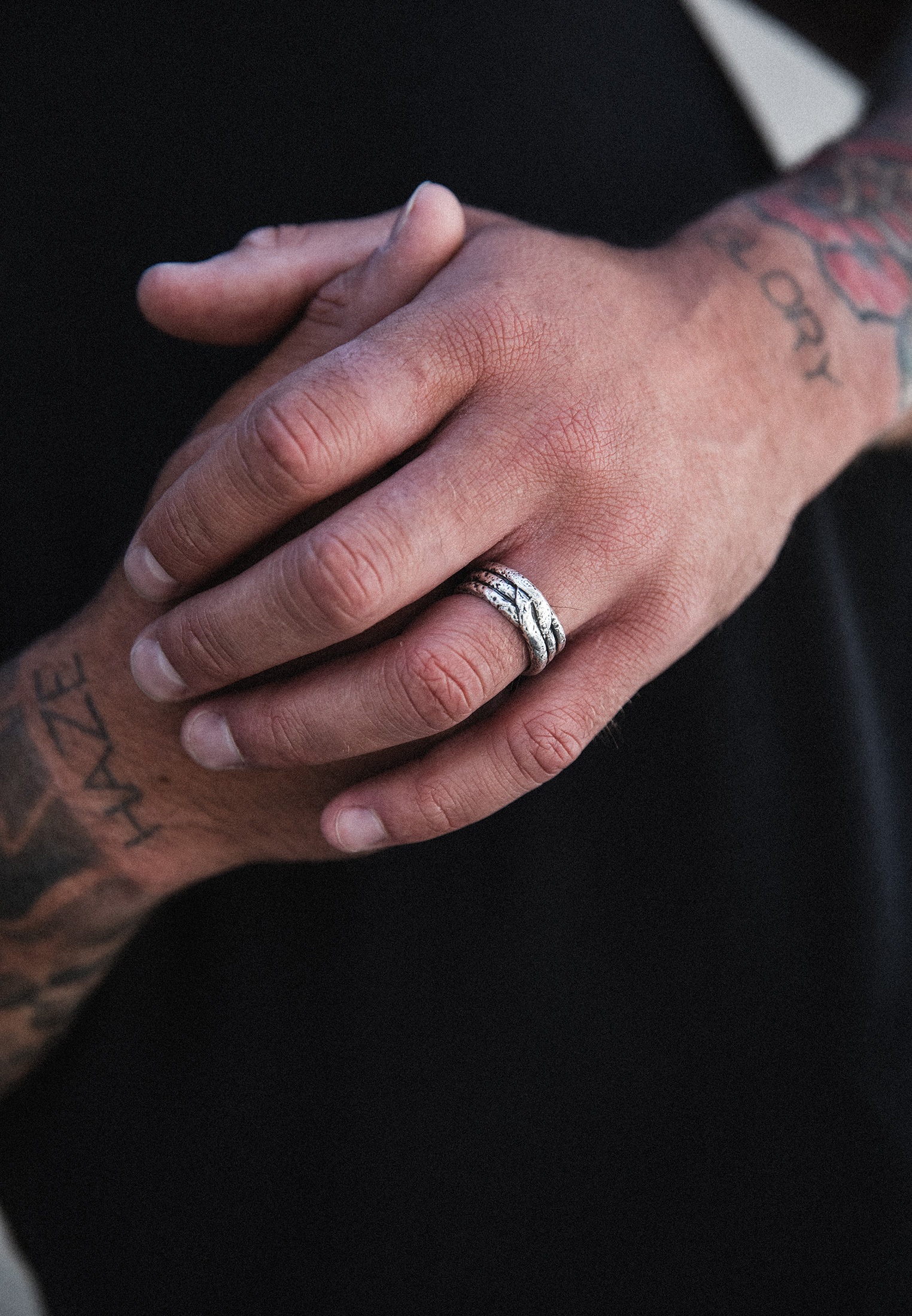 HAZE & GLORY Silberring »Ring Bandring Intertwined 925 Silber«