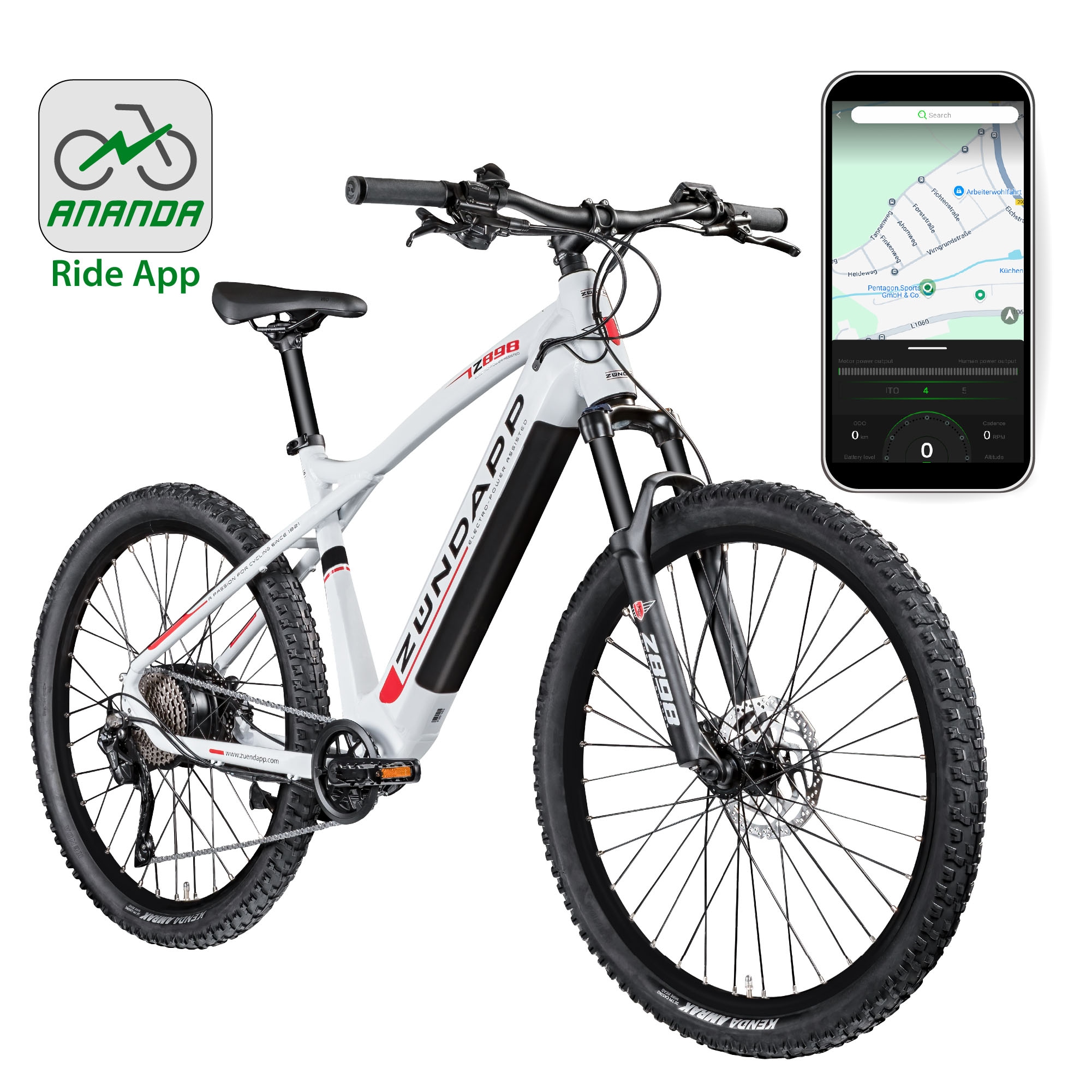 Zündapp »Z898« 10 Gang Kettenschaltung Heckmotor 250 W Pedelec, Elektrofahrrad für Damen u. Herren, MTB