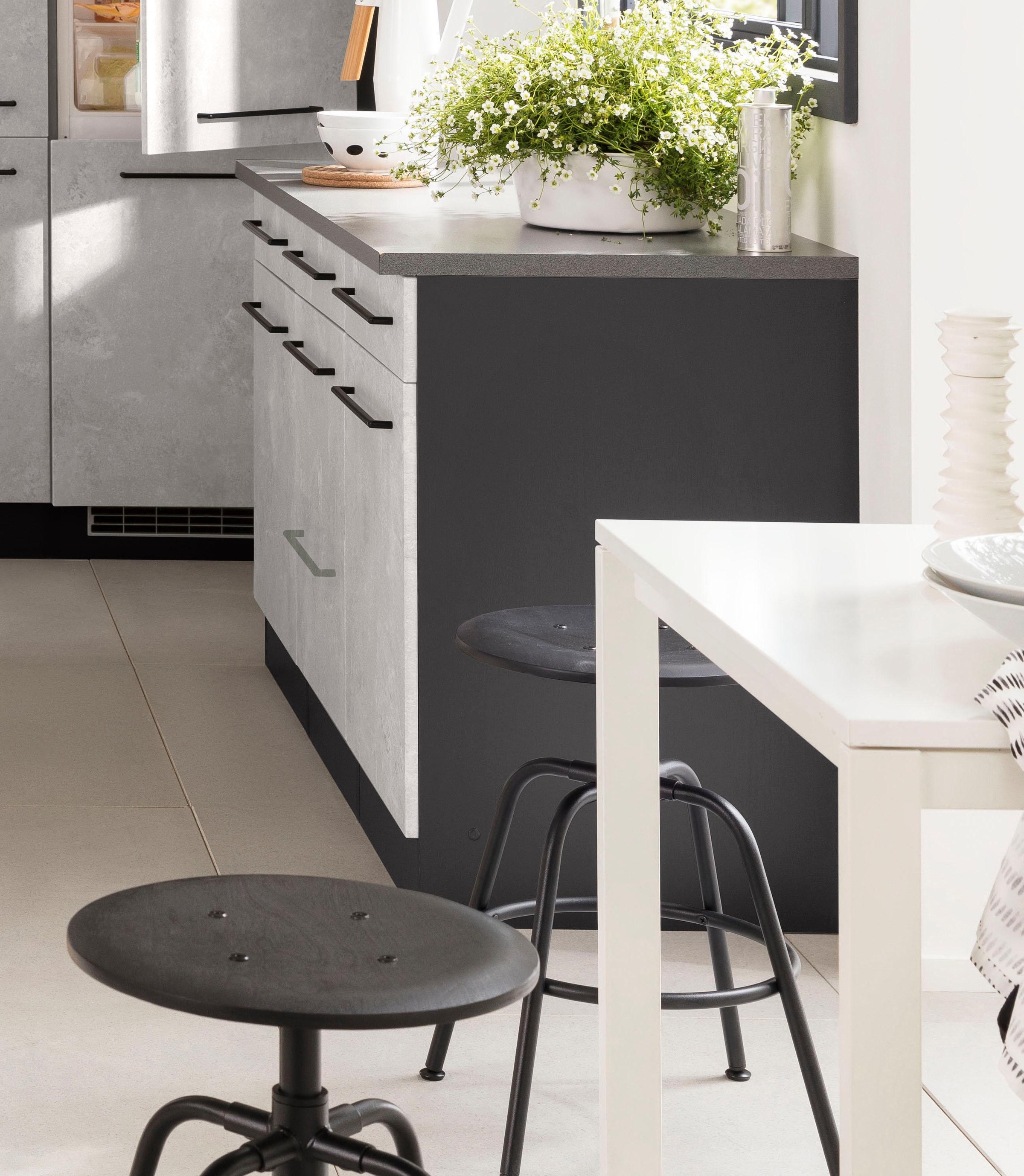 KOCHSTATION Unterschrank »KS-Tulsa«, 150 cm breit, 3 Schubkästen, 3 Türen, auch als Sideboard verwendbar