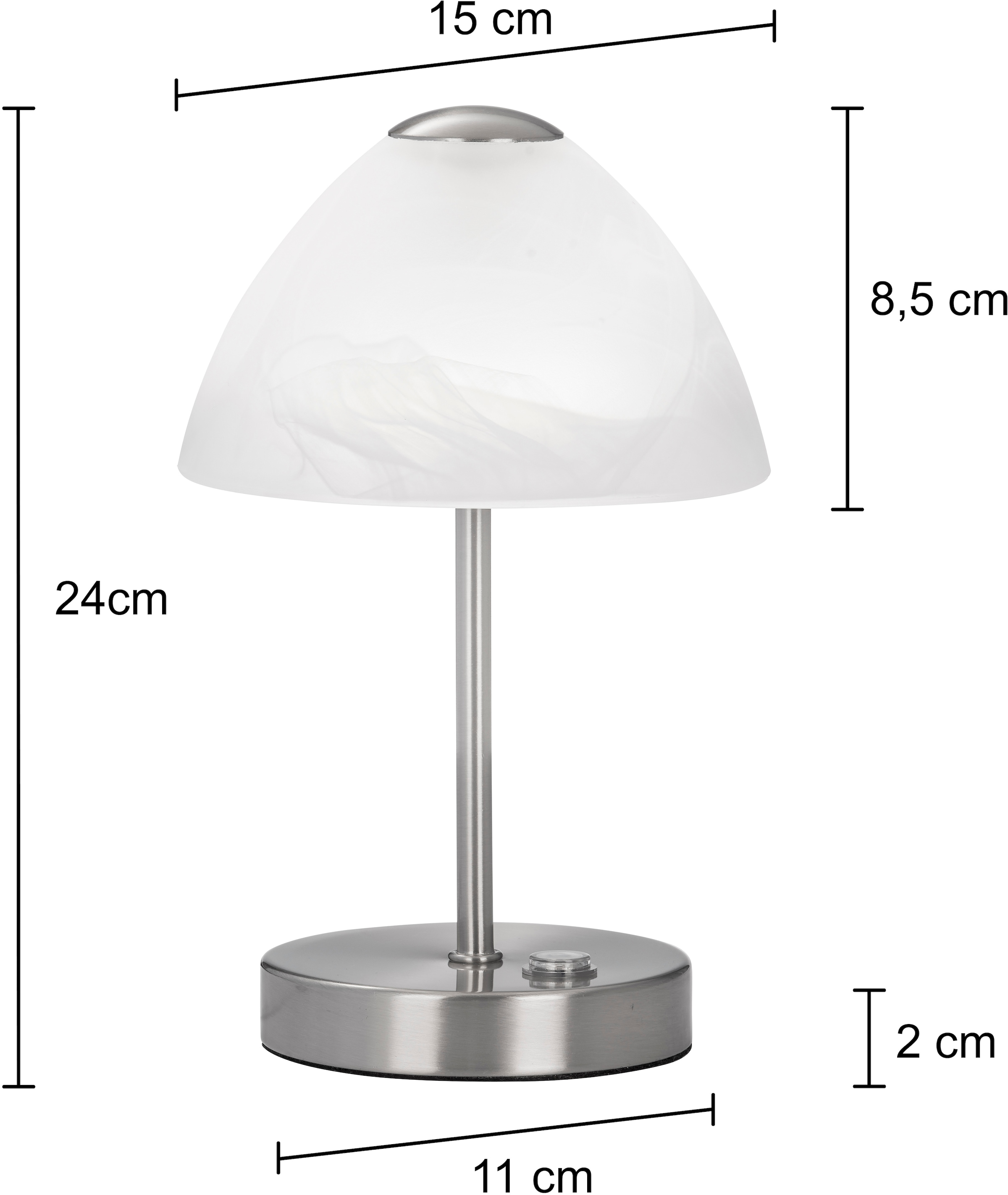 REALITY Leuchten LED Tischleuchte »Queen« LED-Board 1 Stk. Warmweiß Tischlampe mit 4 fach TOUCH-Dimmer in klassischem Design