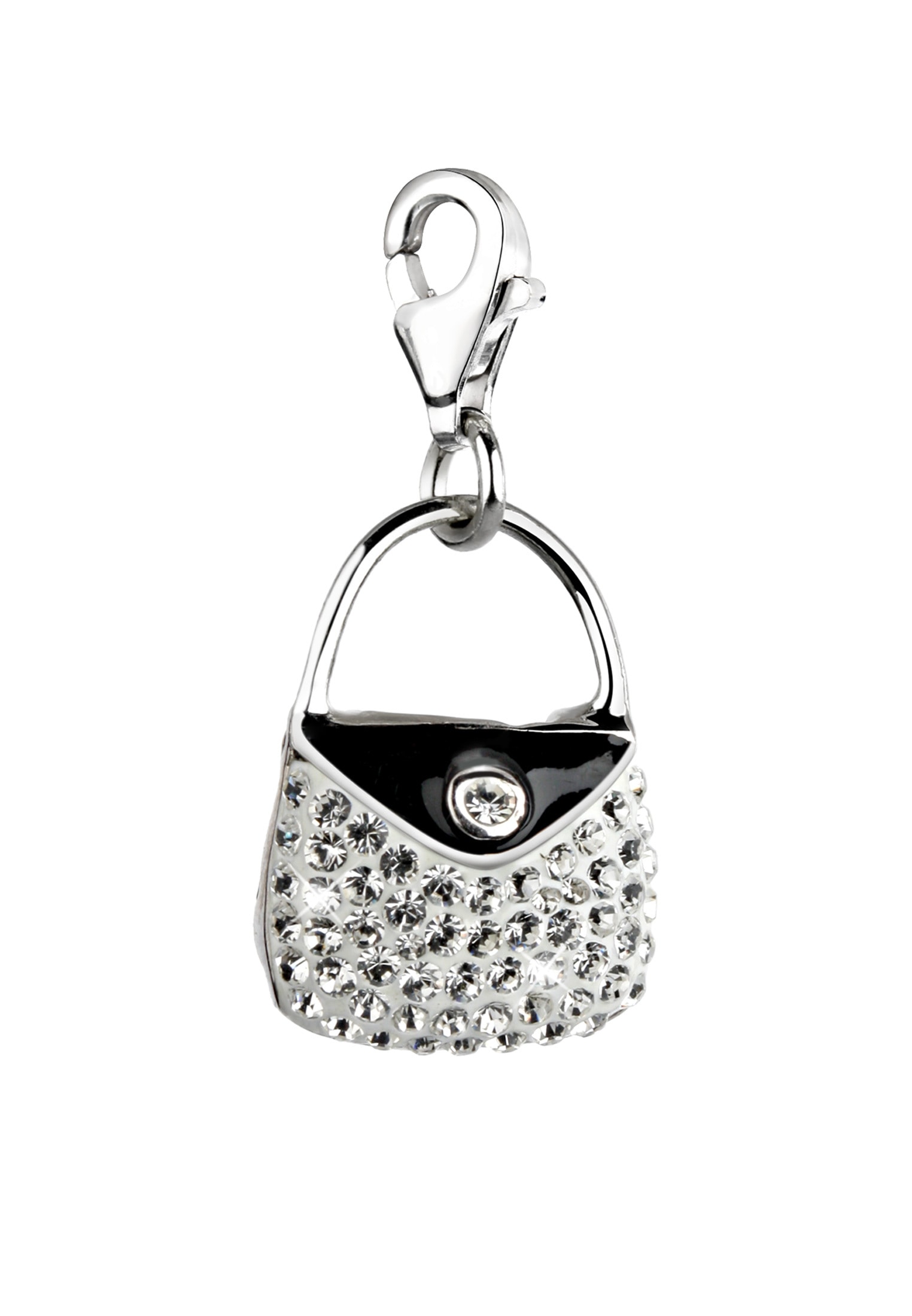Nenalina Charm-Einhänger »Charm Handtasche Emaille Kristalle 925 Silber«