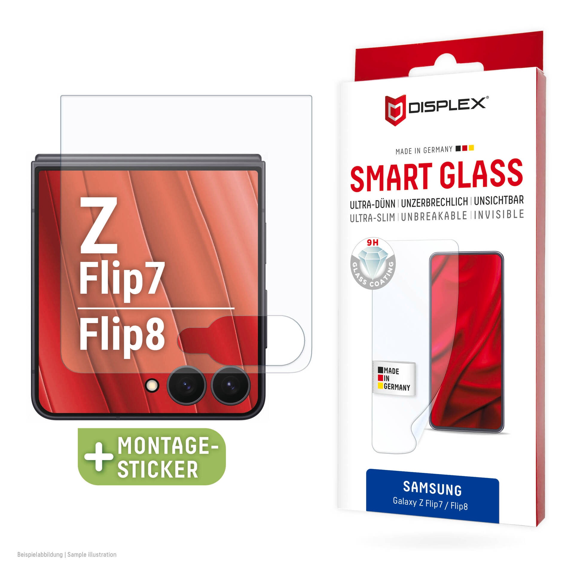Displex Displayschutzglas »Smart Glass« für Samsung Galaxy Z Flip8;Samsung Galaxy Z Flip7 Displayschutzfolie