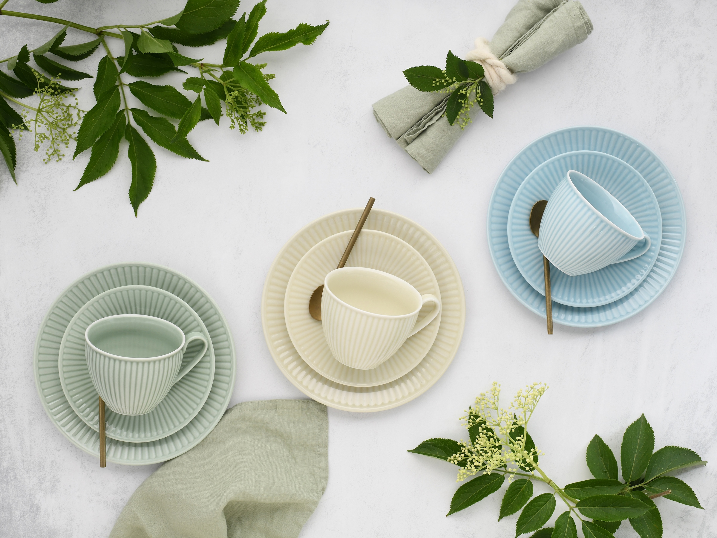 CreaTable Kaffeeservice »Valencia Pastell, Kaffee-Service 18-tlg« Elegant, Boho Chic