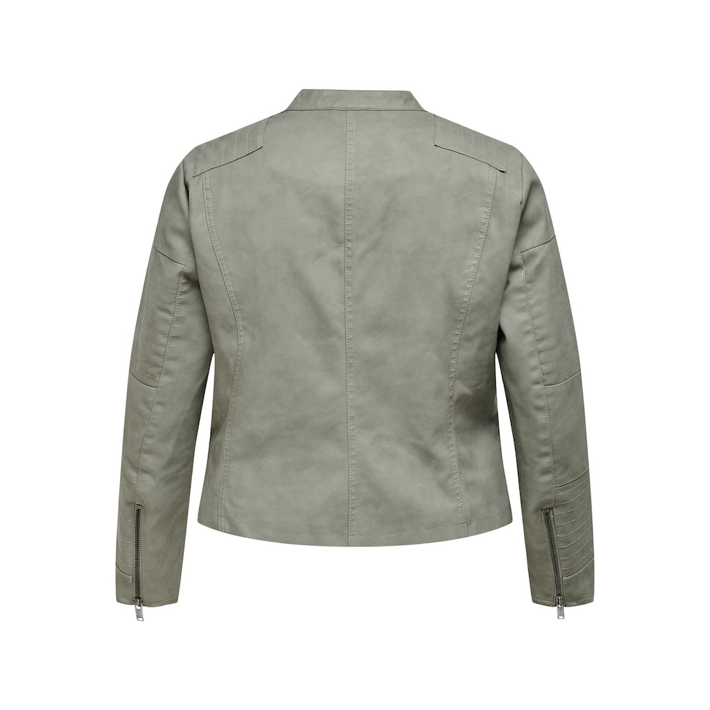 ONLY CARMAKOMA Lederimitatjacke »CARAVANA FAUX LEATHER BIKER OTW«, mit Biker-Details