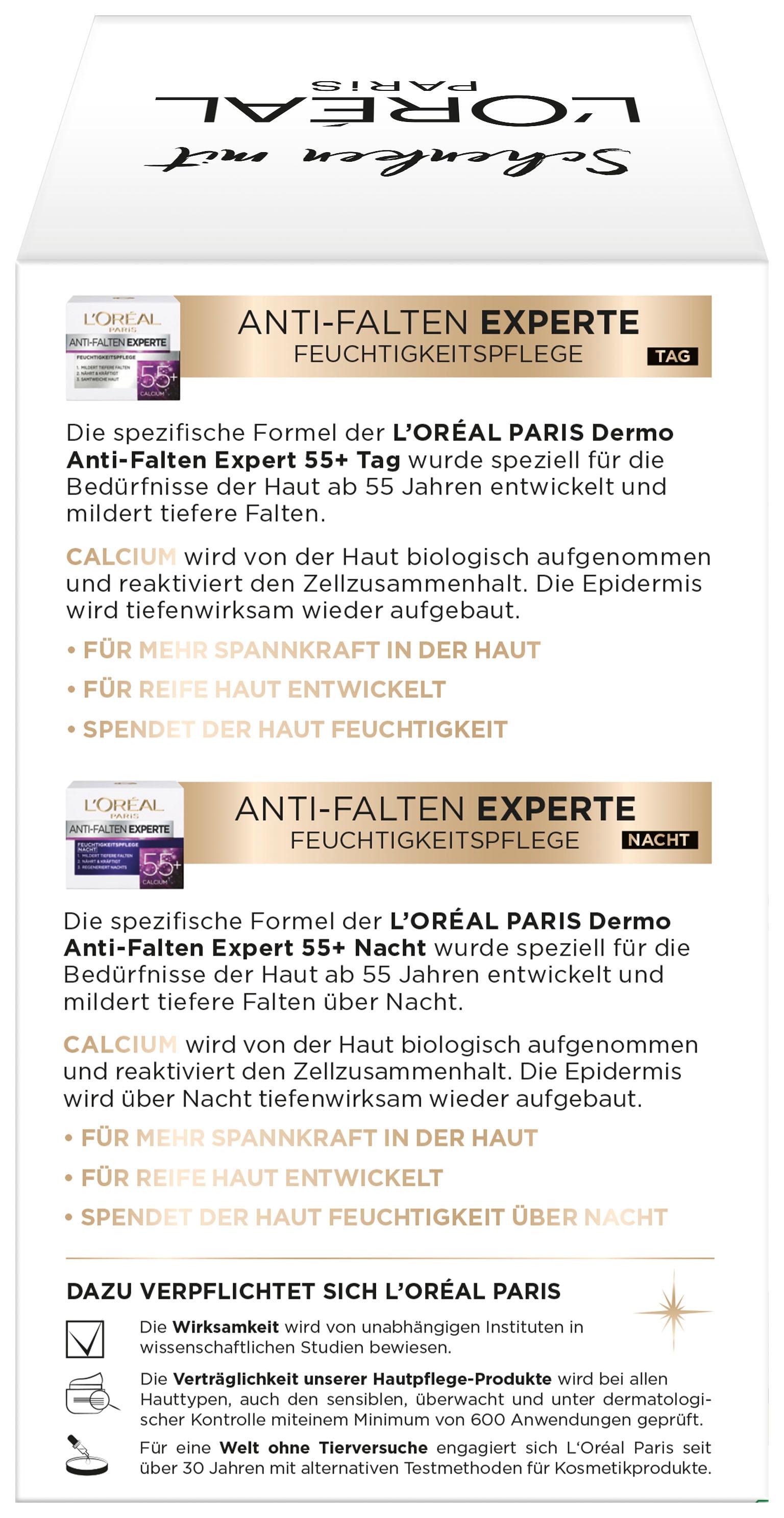 L'ORÉAL PARIS Gesichtspflege-Set »Anti-Falten Experte Duo« für reife Haut, mit Calcium, pflegend