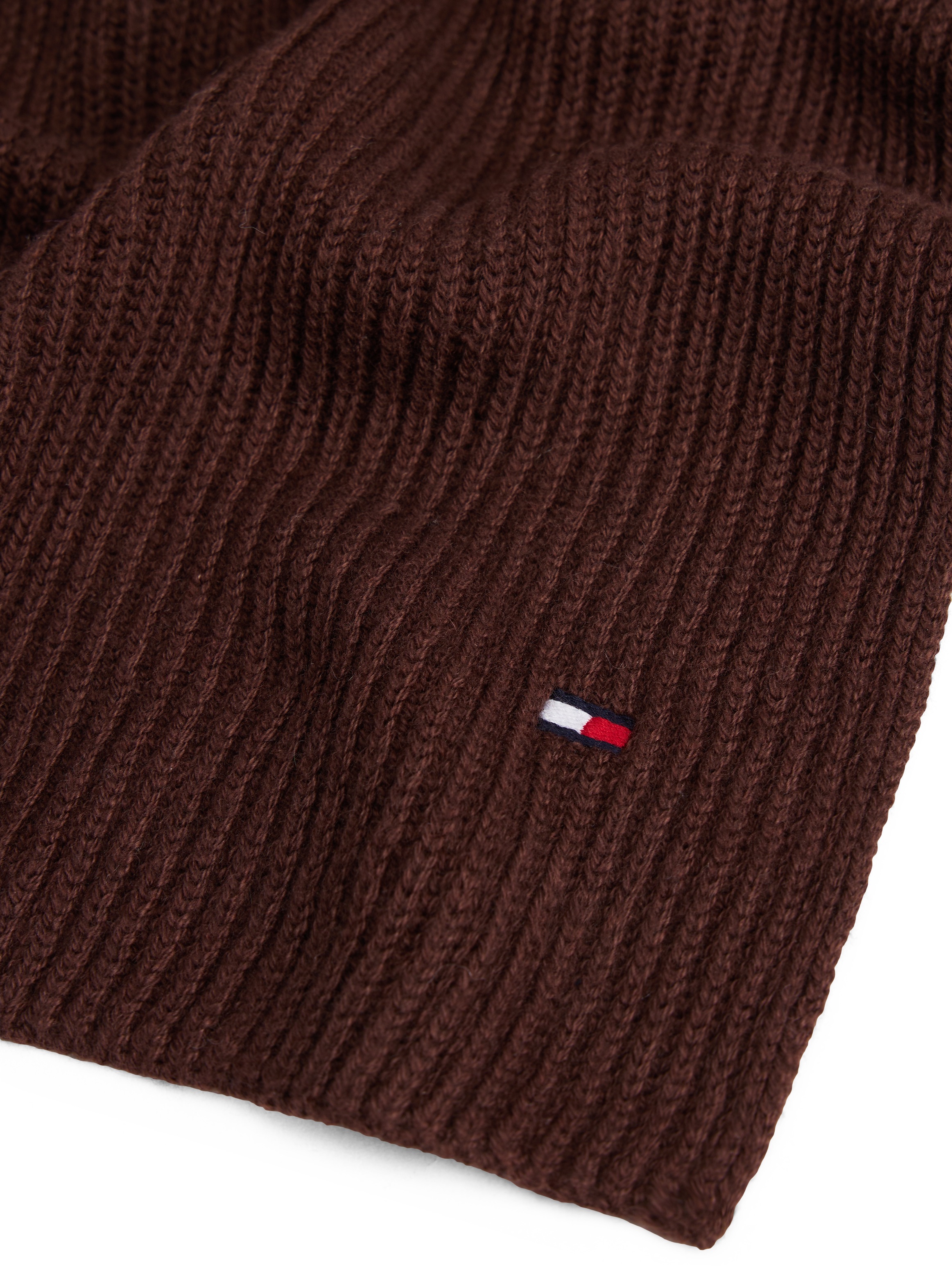 Tommy Hilfiger Strickschal »TH FLAG PIMA COTTON CASH SCARF« mit Logostickerei, mit Kaschmiranteil Unisex