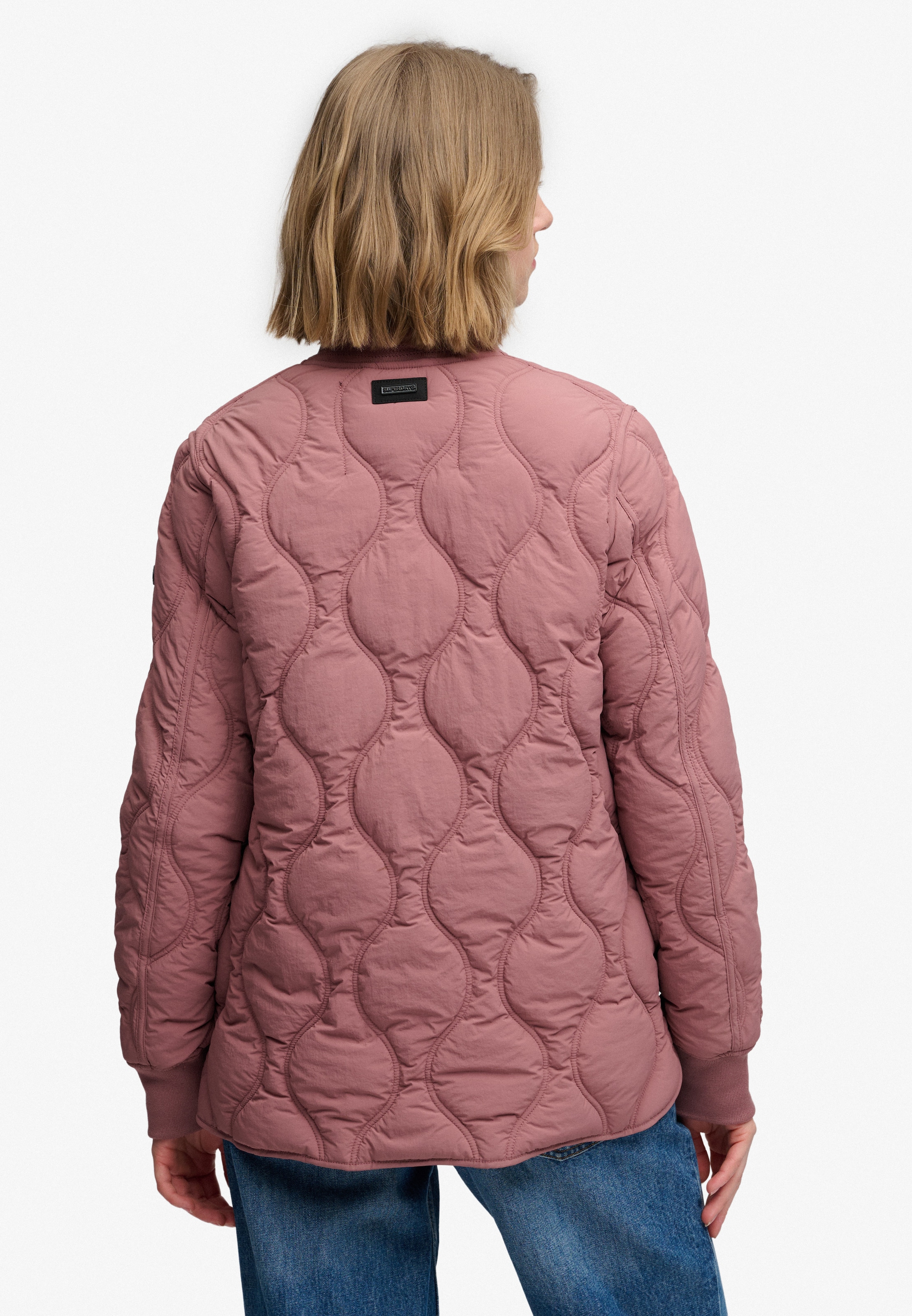 Superdry Steppjacke »SHORT ONION QUILT LINER JKT« mit Reißverschluss, aus Nylon, Relaxed Fit, unifarbene Optik
