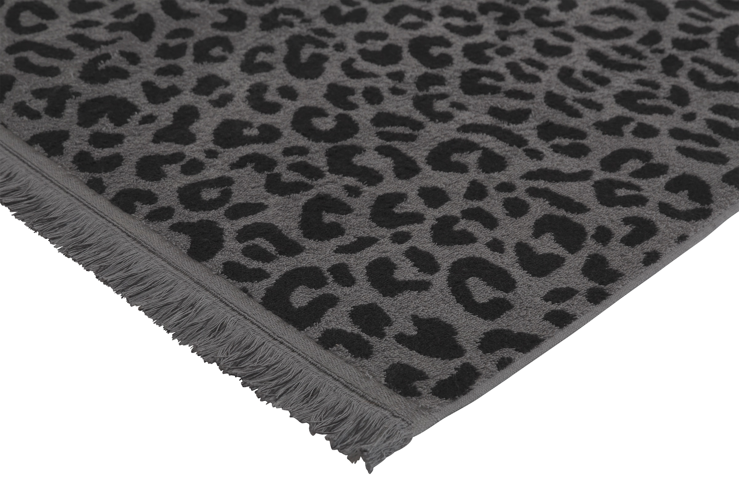 OTTO home Strandtuch »Tiffani, Leopardenmuster, Premium Strandtücher 2-tlg, 500 gr/m²« 90x180 cm, Animal Print, Leo, modern, mit Fransen