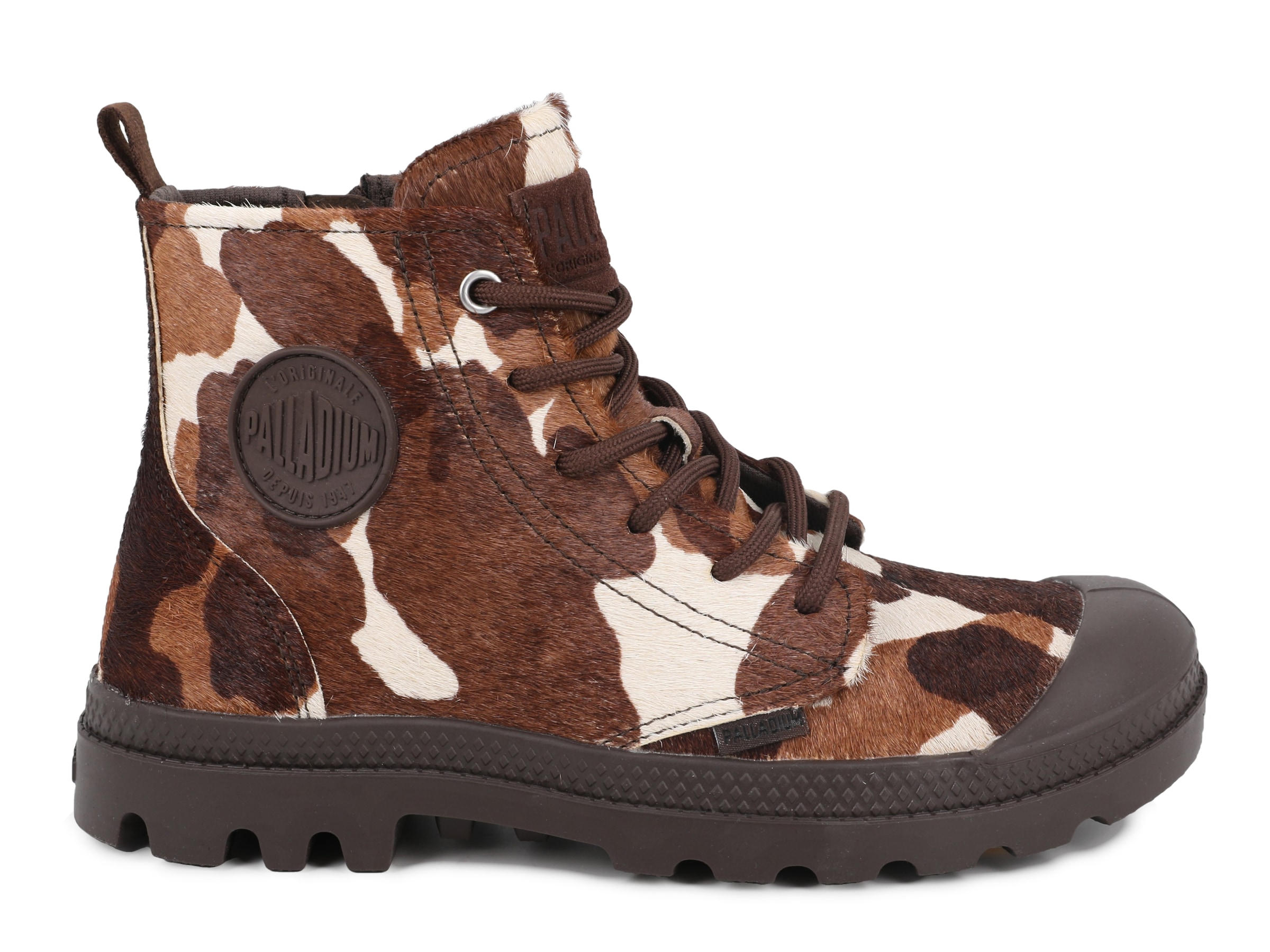 Palladium Schnürboots »PAMPA HI ZIP PONY«  Obermaterial in Ponyfell-Optik