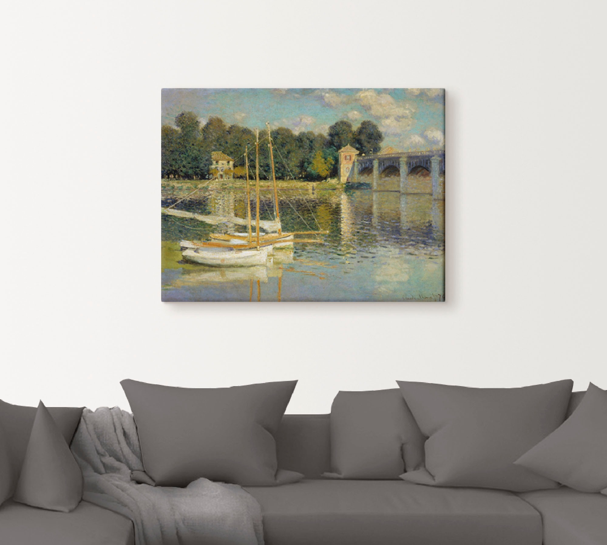 Artland Leinwandbild »Die Brücke von Argenteuil. 1874« Boote & Schiffe 1 Stk. tlg. auf Holzrahmen gespannt