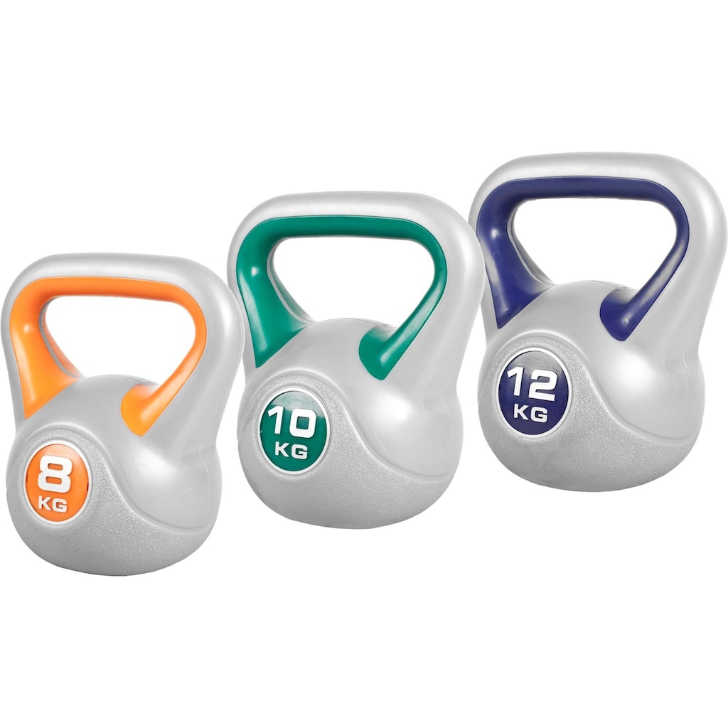 GORILLA SPORTS Kettlebell »Kettlebell Set 8 kg, 10 kg, 12 kg Kunststoff 30 kg«