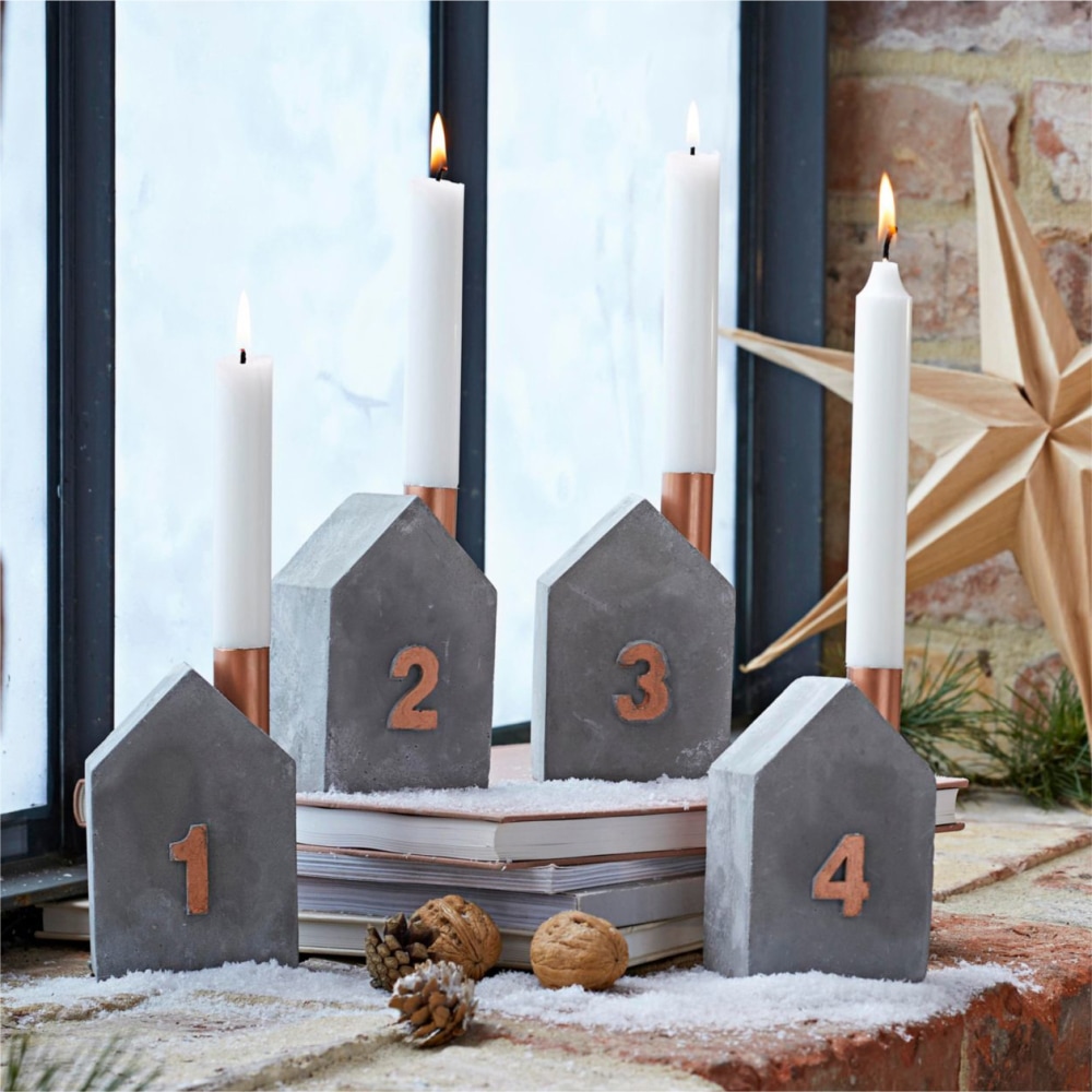 Schneider Kerzenhalter »Weihnachtsdeko«, (Set, 4 St.), für Stabkerzen, Höhe  ca. 13 cm bequem bestellen