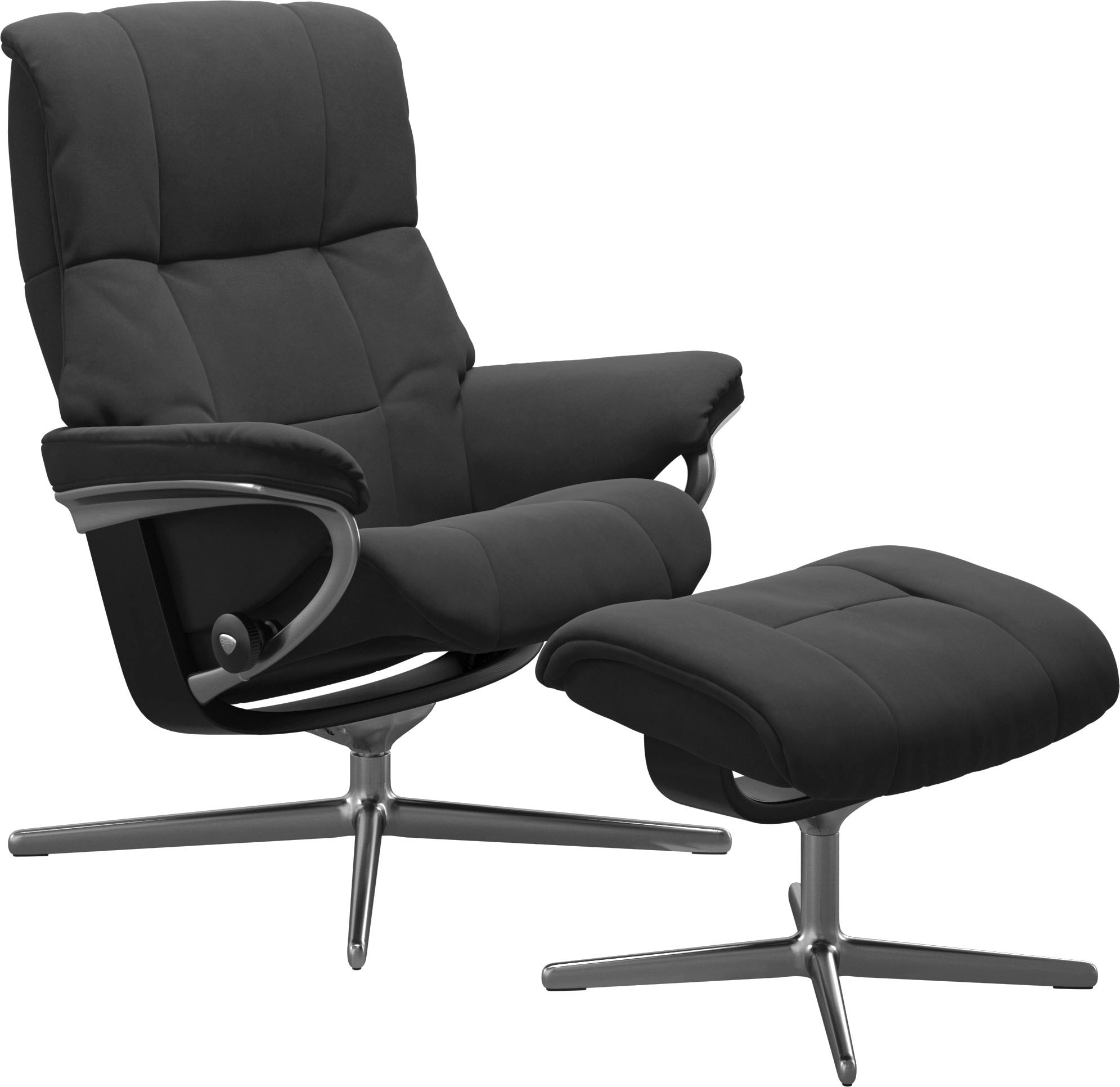 Stressless® Relaxsessel »Mayfair«, (Set, Relaxsessel mit Hocker), mit Hocker, mit Cross Base, Größe S, M & L, Holzakzent Schwarz